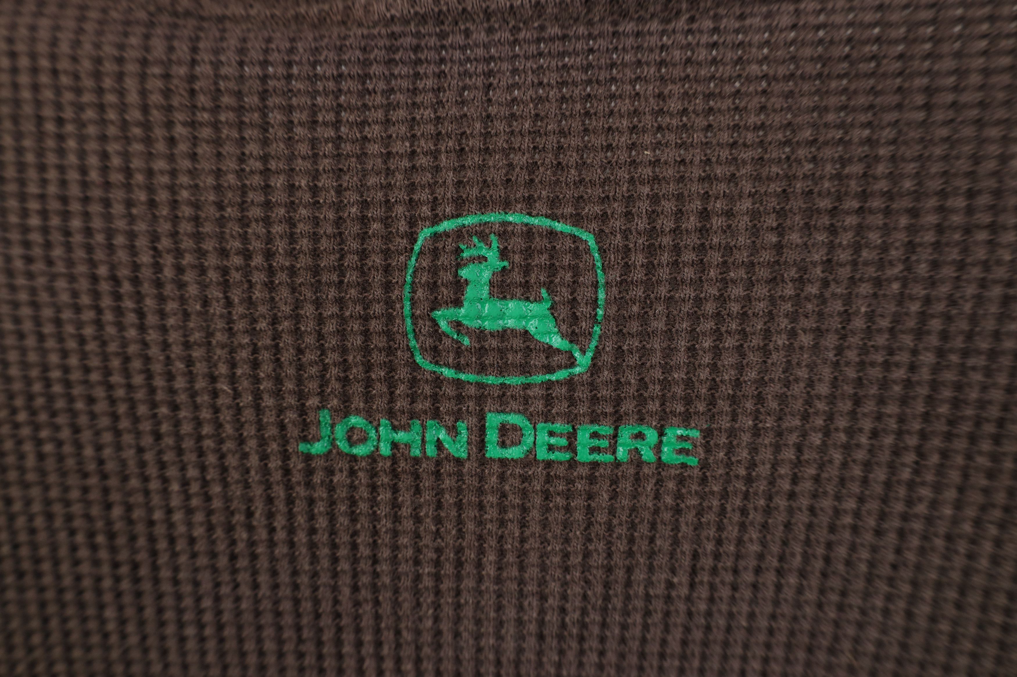 John Deere Vintage John Deere Tractors Waffle Knit Long Sleeve T-Shirt Size US XL / EU 56 / 4 - 10 Thumbnail