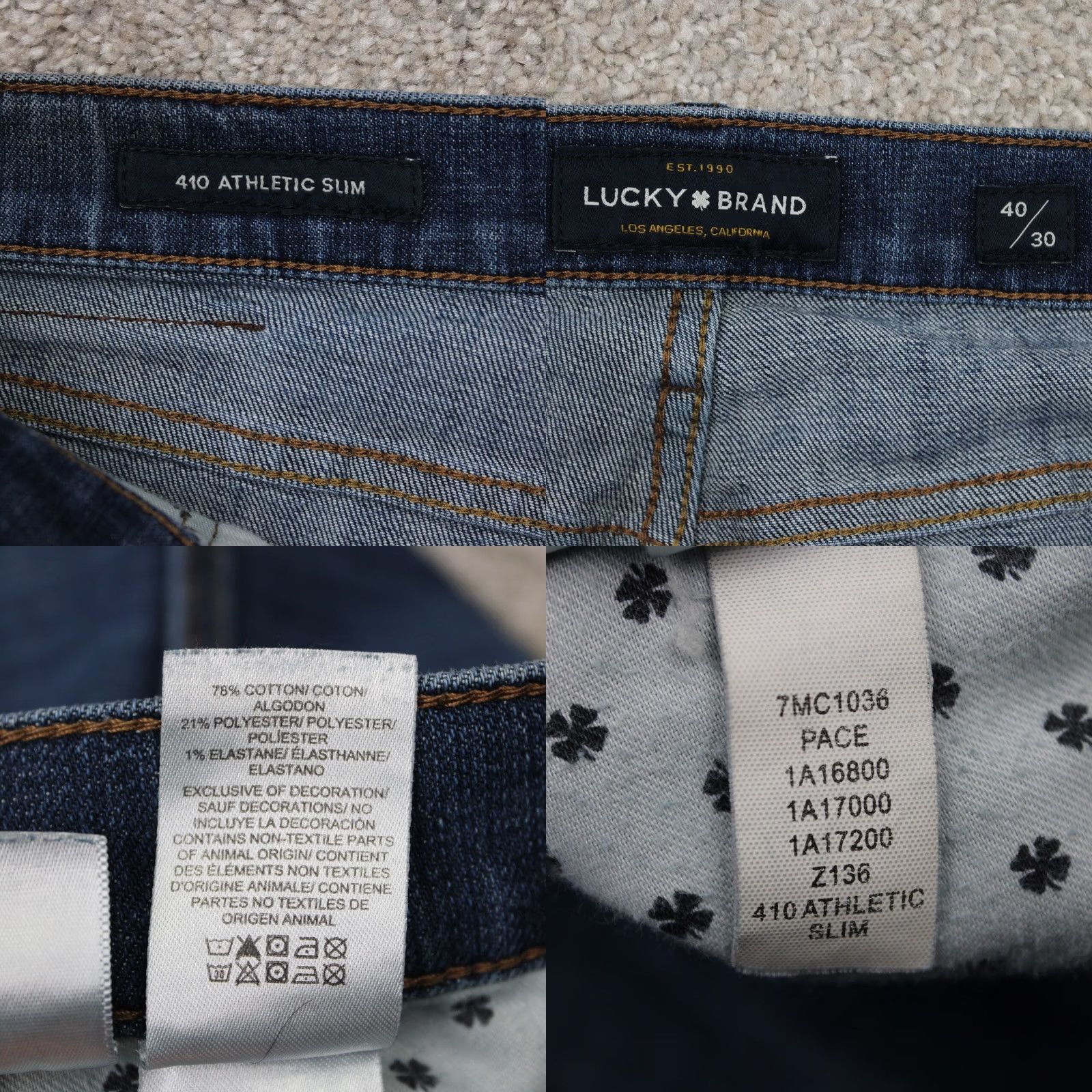Lucky Brand Lucky Brand 410 Athletic Slim Jeans Men 40x30 Blue 5-Pocket Straight Leg Stretch Jeans Size US 40 / EU 56 - 9 Thumbnail
