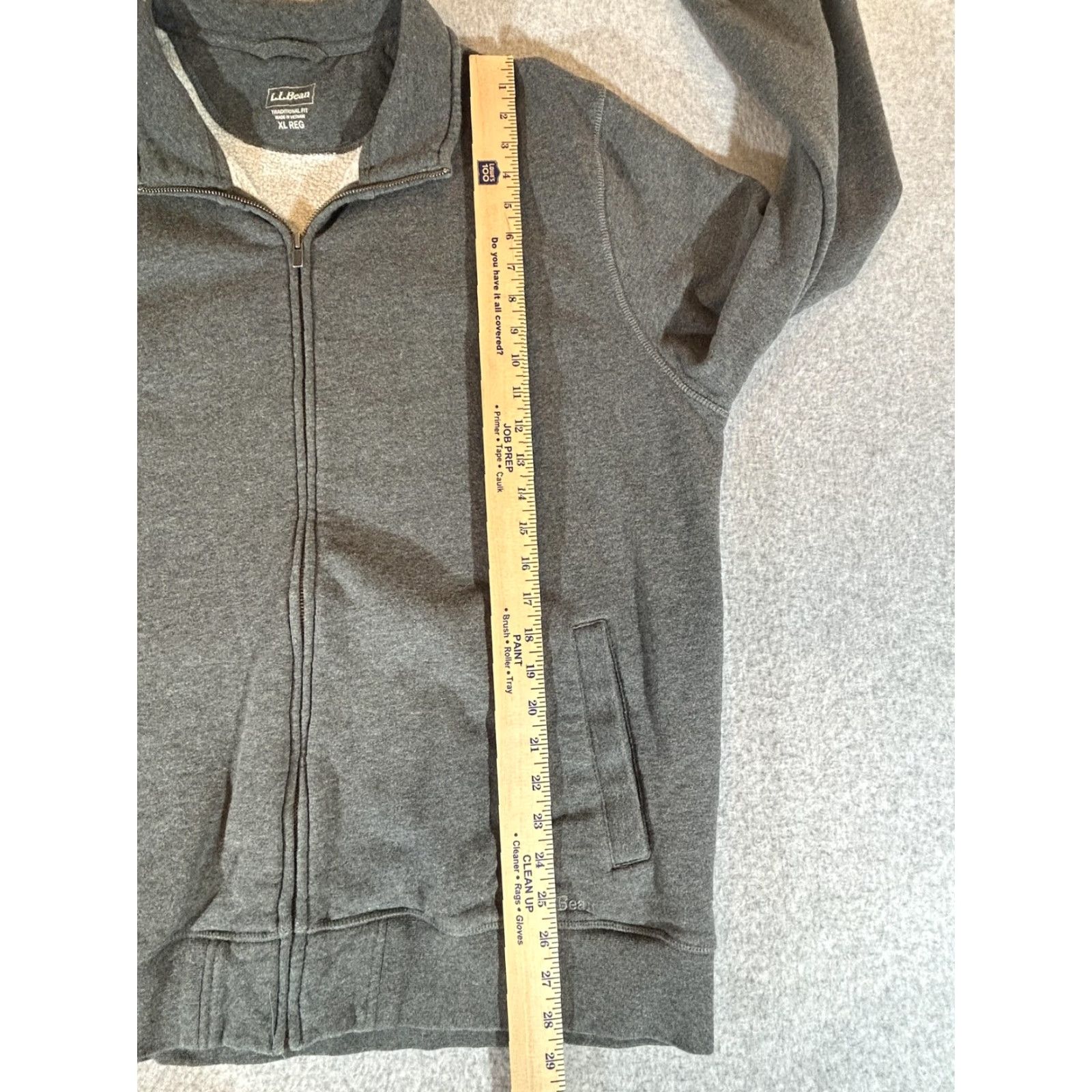 Vintage LL Bean Jacket Mens XL Gray Full Zip Fleece Lined Sweatshirt Traditional Fit Size US XL / EU 56 / 4 - 6 Thumbnail