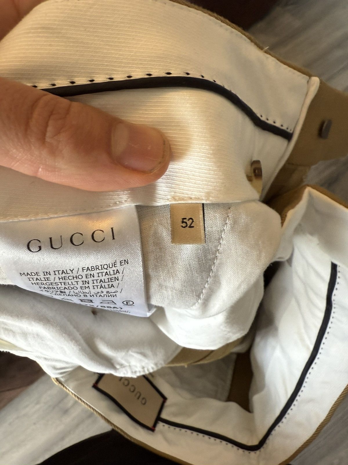 Gucci Camel Trousers with Web Stripe Trim Size US 36 / EU 52 - 11 Thumbnail