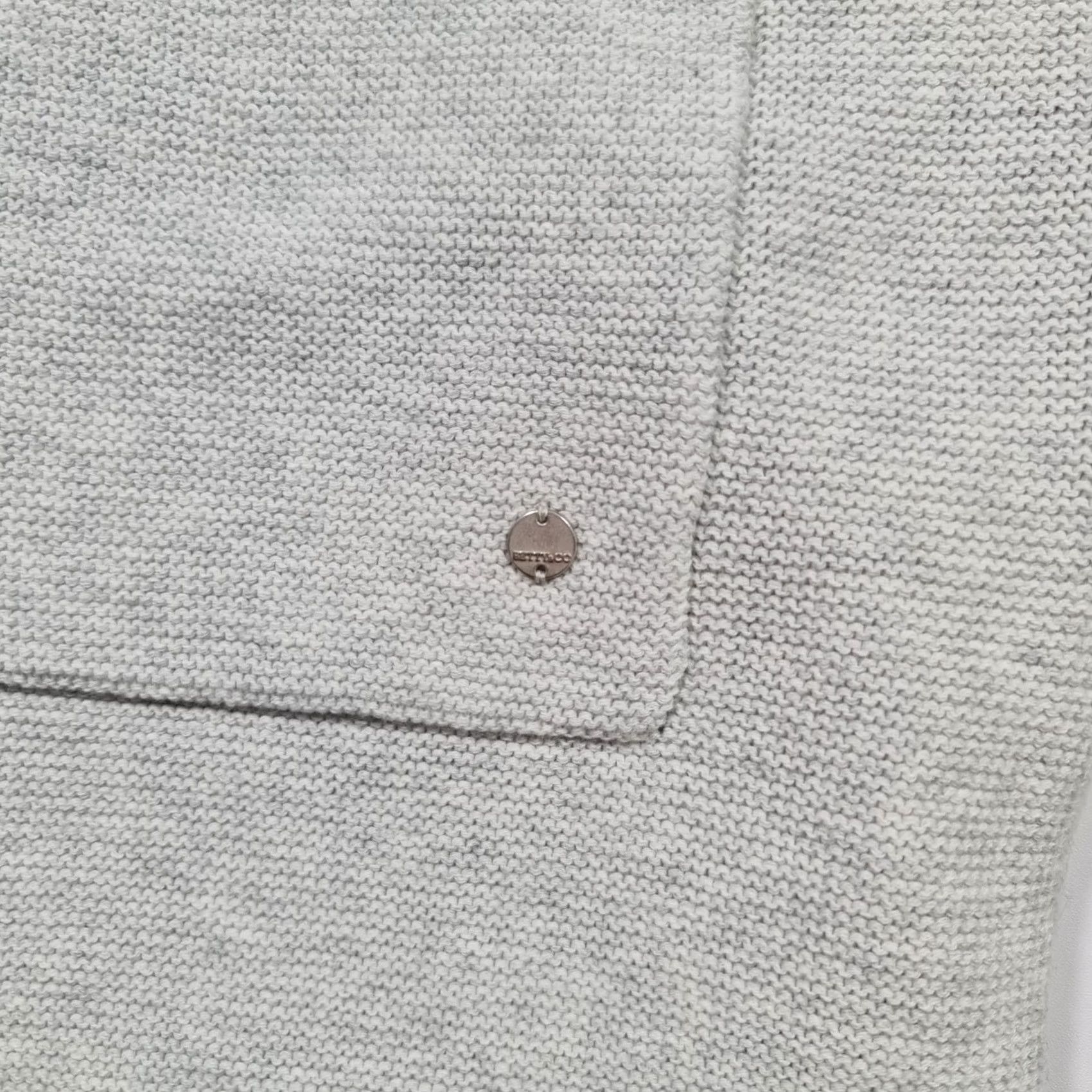 CO Betty & Co Womens Cardigan Grey 14 UK Open Front Knit Cotton Logo Jumper Cardigan Long Sleeve V-Neck Seasonal Breathable Regular Fit Womens Size XL / US 12-14 / IT 48-50 - 3 Thumbnail
