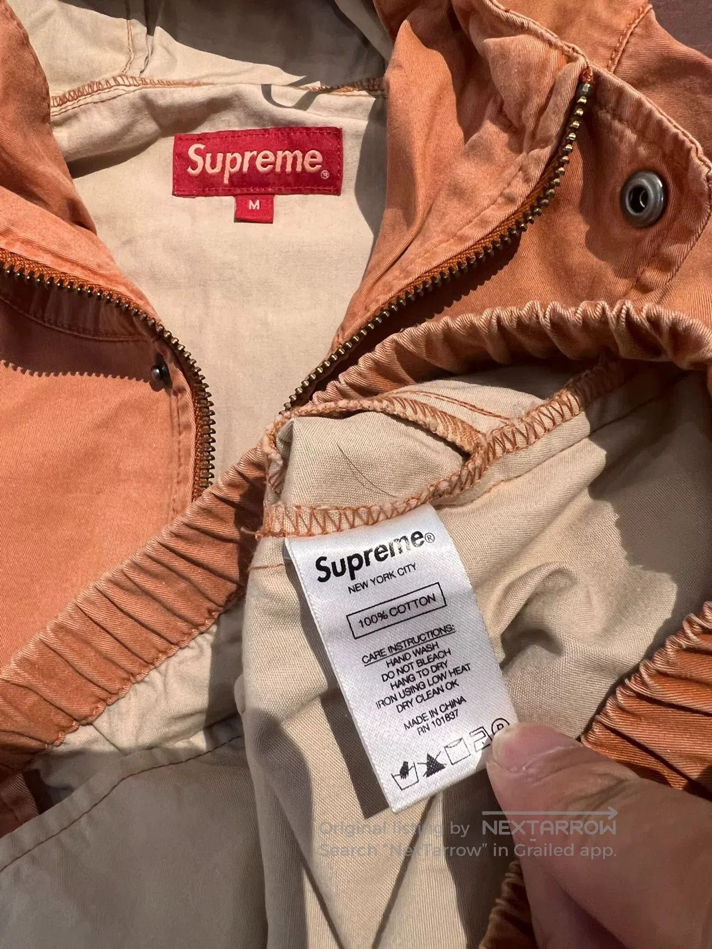 Supreme supreme overdyed twill hooded jacket orange. Size US M / EU 48-50 / 2 - 4 Thumbnail