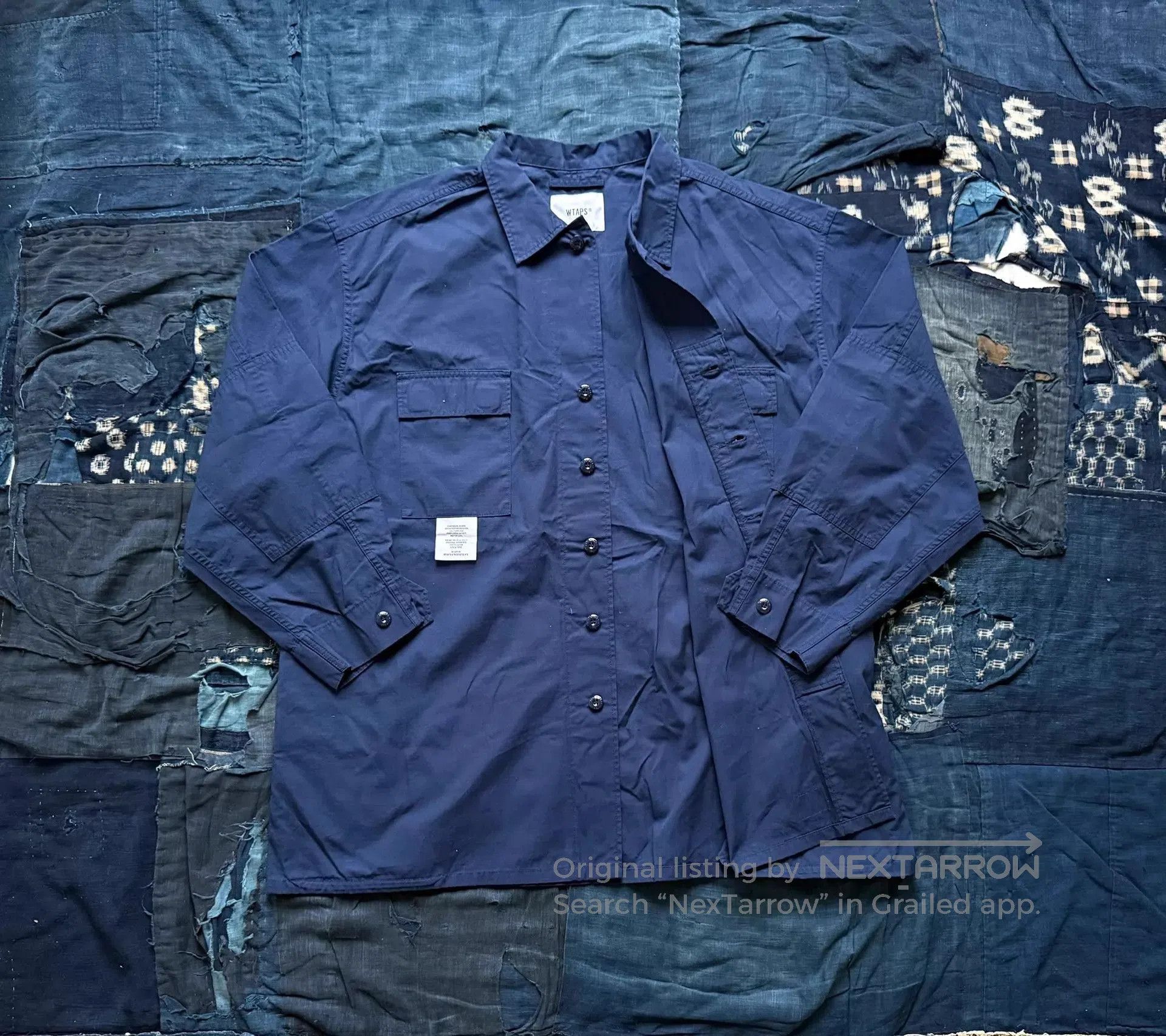 Wtaps Blue Button-Up Shirt with Graphic Print - Size M. Size US M / EU 48-50 / 2 - 3 Thumbnail