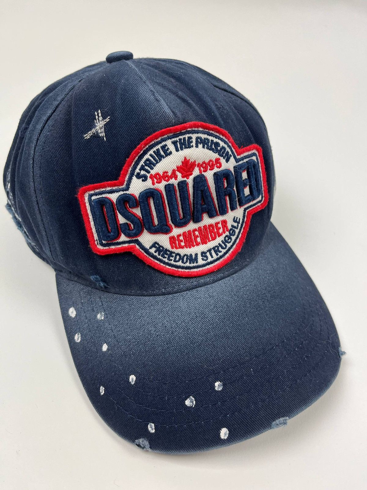 Dsquared2 Dsquared2 Distressed Baseball Cap Navy Blue Italy 🇮🇹 Y2K Size ONE SIZE - 2 Thumbnail