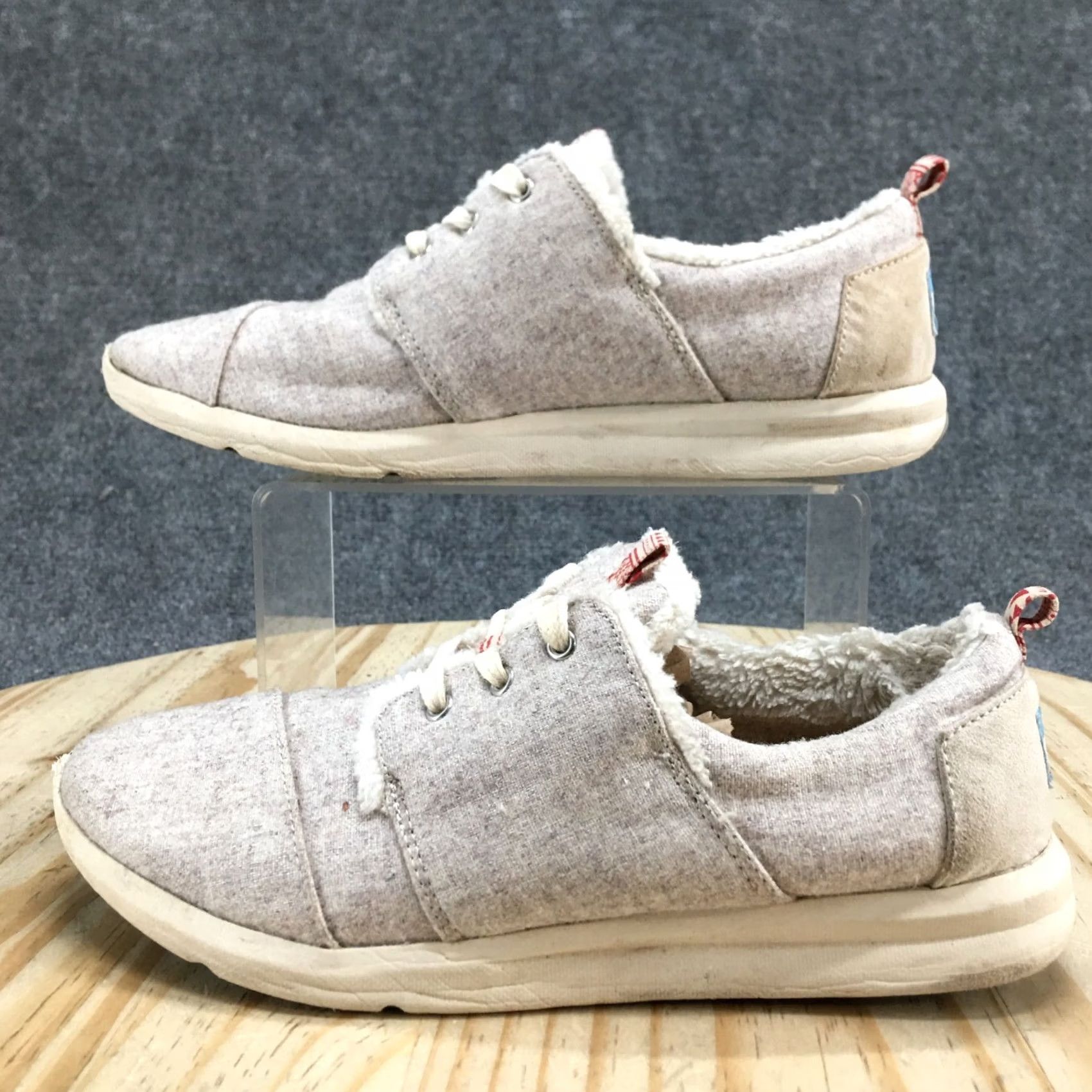 Toms TOMS Shoes Womens 9 Del Rey Sneakers Gray Casual Lace Up Comfort Low Top Flats Size M / US 6-8 / IT 42-44 - 2 Thumbnail