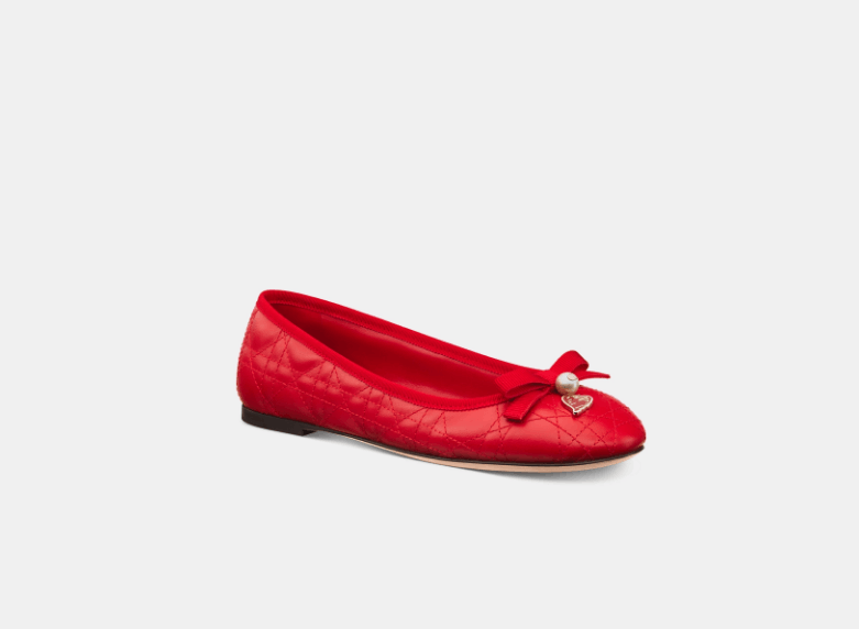 Dior o1w1db10126 KCB918 Ballet Flats in Red Size US 7 / IT 37 - 2 Thumbnail