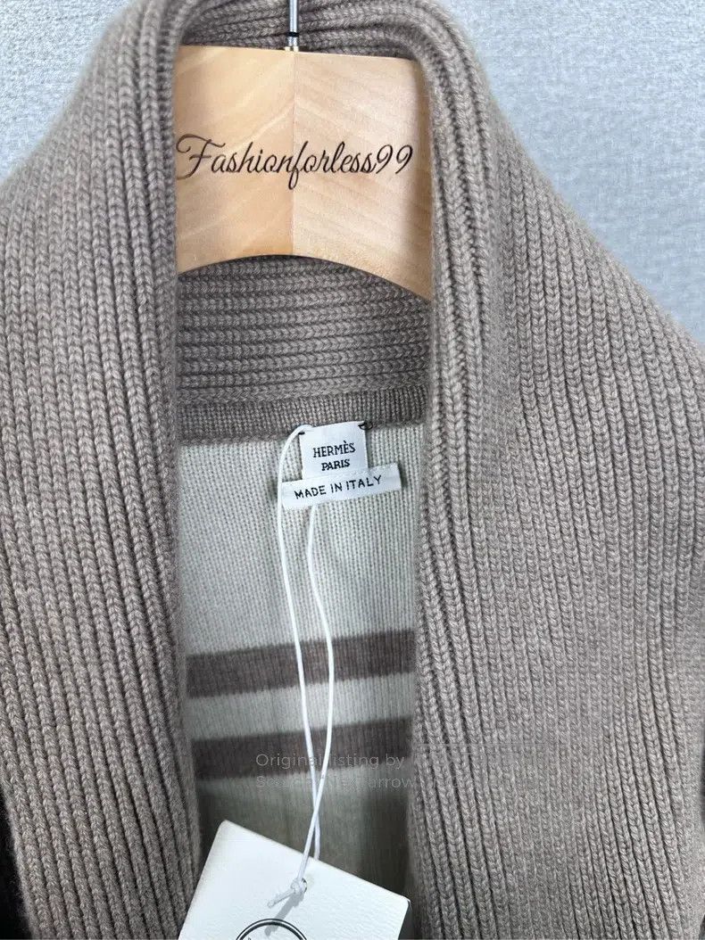 Hermes Hermes Khaki Long Cardigan Size XS / US 0-2 / IT 36-38 - 3 Thumbnail