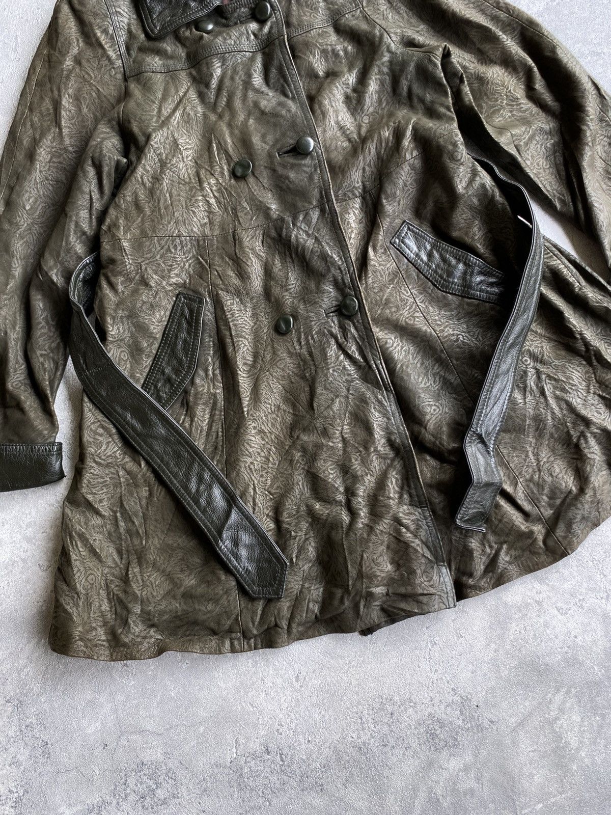 Designer × Vintage Vintage GRES Paris Leather Coat Size M / US 6-8 / IT 42-44 - 3 Thumbnail