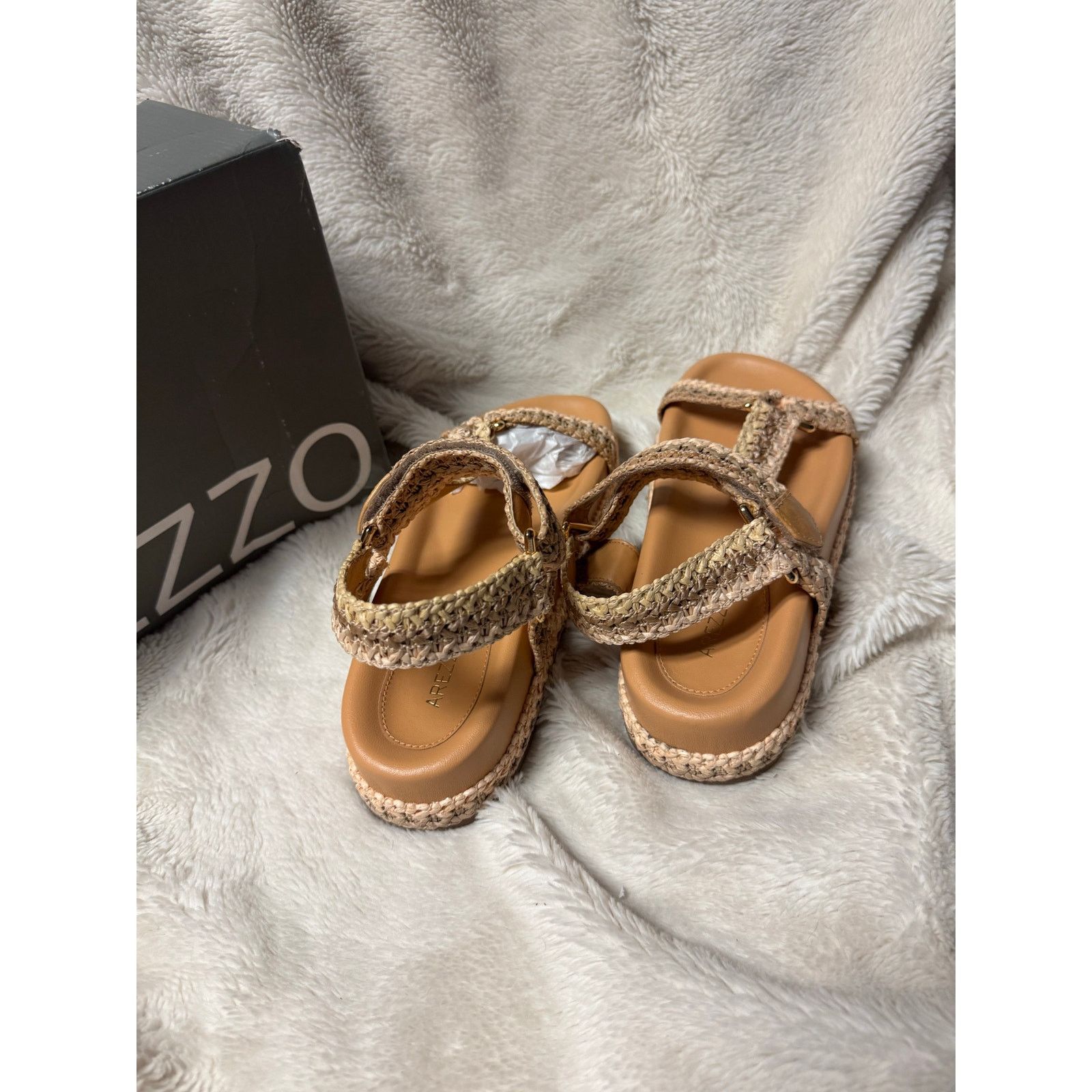 Other Arezzo Natural Woven Platform Sandals Tan Size 7.5 New Size US 7.5 / IT 37.5 - 3 Thumbnail