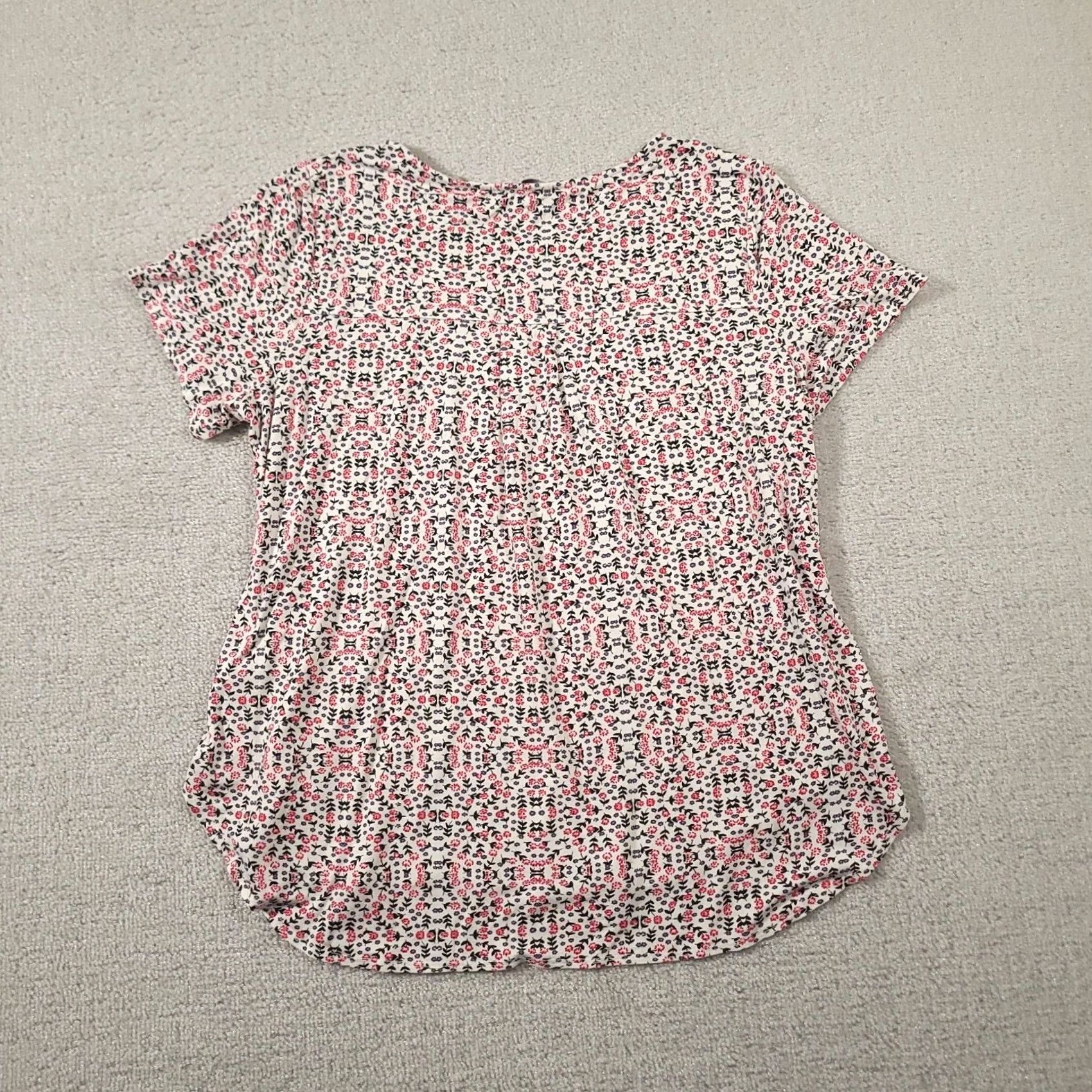 Vintage Tahari Shirt Womens 1X Floral Short Sleeve Pullover Blouse Top Size XL / US 12-14 / IT 48-50 - 7 Thumbnail