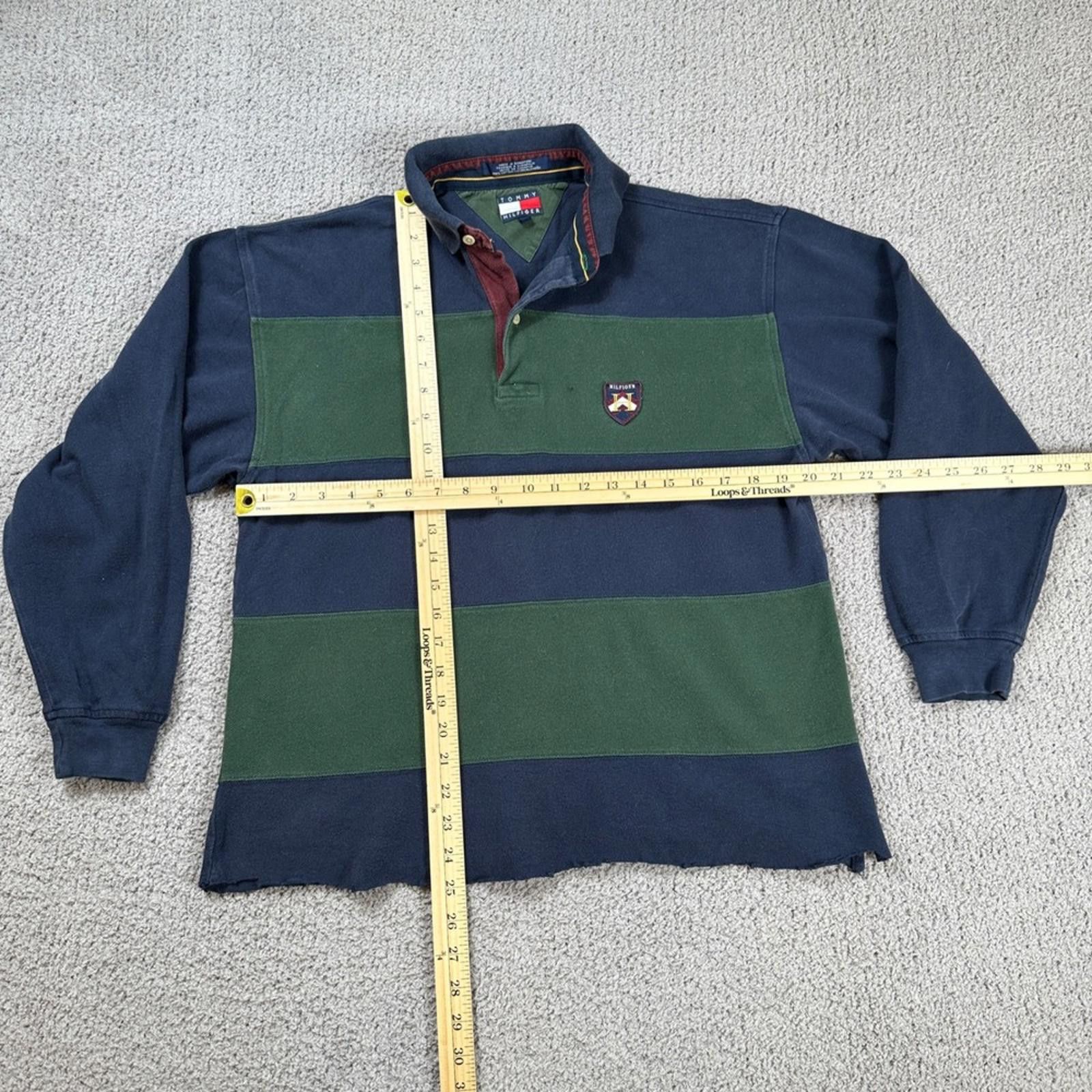 Tommy Hilfiger Vintage Tommy Hilfiger Rugby Shirt Men's Long Sleeve Striped Size US M / EU 48-50 / 2 - 4 Thumbnail