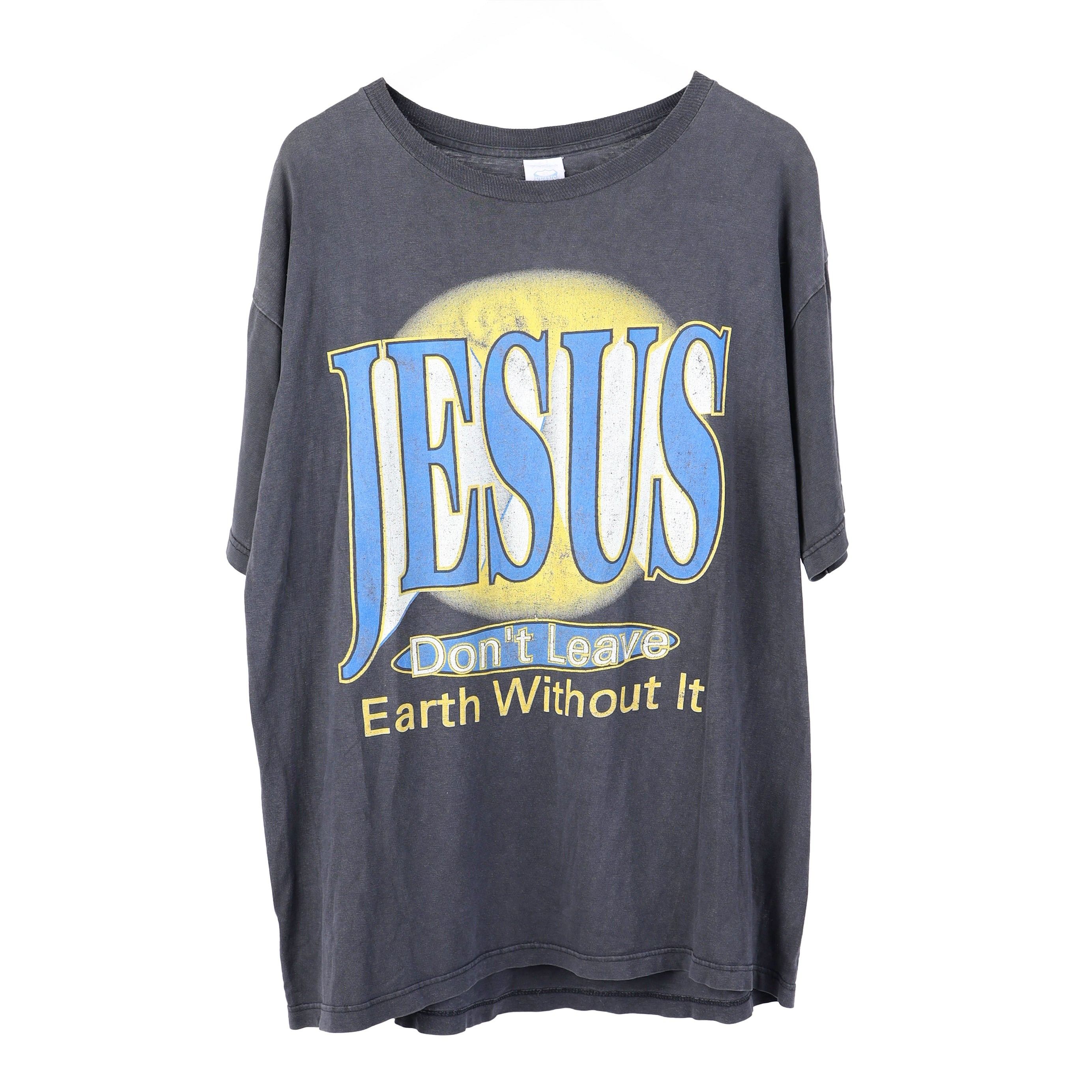 Vintage VINTAGE JESUS DON'T LEAVE EARTH WITHOUT IT FADED T-SHIRT Size US XL / EU 56 / 4 - 1 Thumbnail