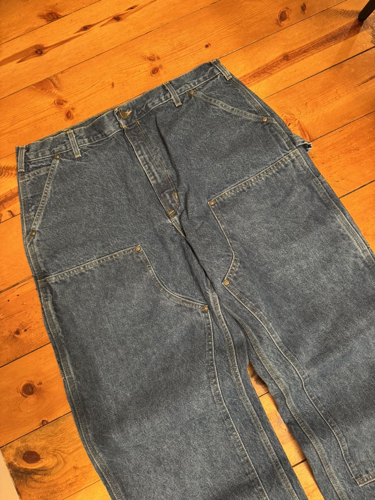 Carhartt Vtg Y2k DSWT B73 DST Carhartt Denim Double Knee Pants. 38x32 Size US 38 / EU 54 - 3 Thumbnail