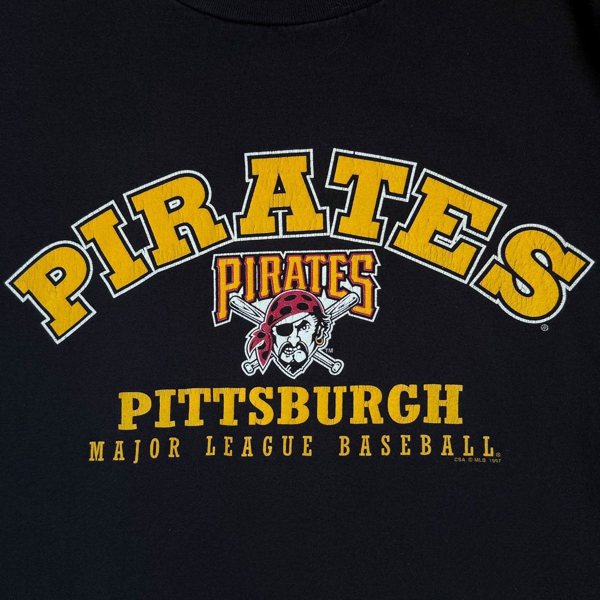 MLB × Vintage 90s Pittsburgh Pirates Vintage MLB Baseball Black Tshirt L. Size US L / EU 52-54 / 3 - 2 Thumbnail