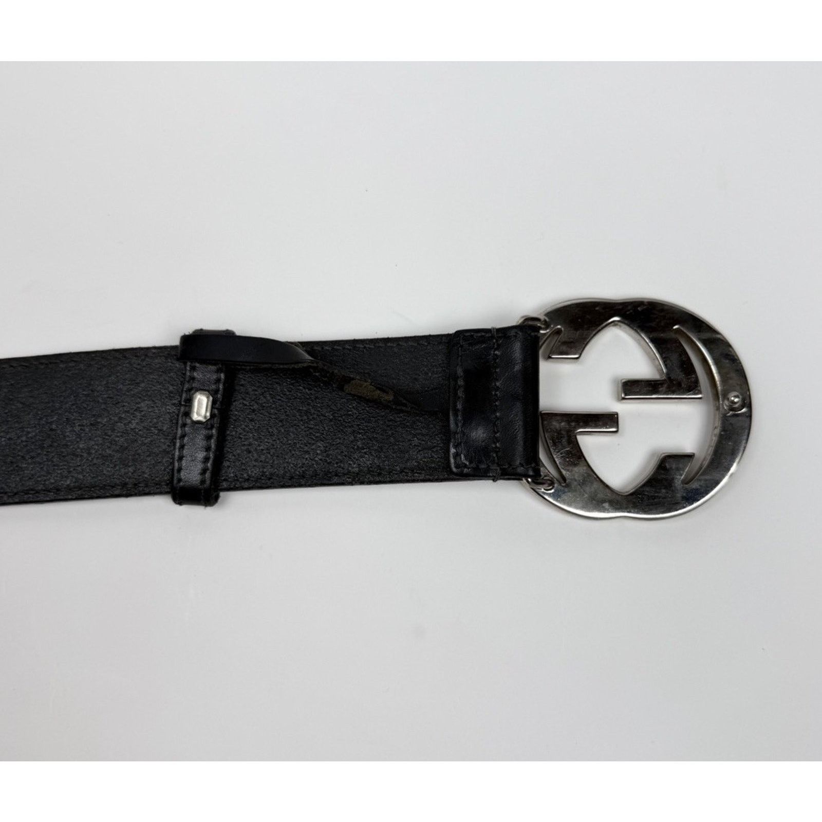 Gucci Size 100/40 - Gucci Black Silver Leather Interlocking Size 40 - 5 Thumbnail