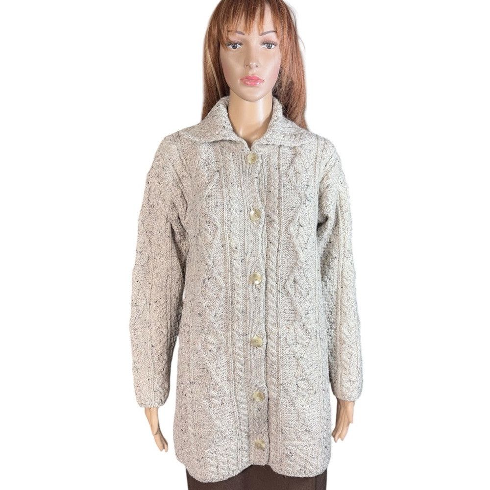 Other New Kilronan Knitwear Cable Knit Wool Cardigan Made In Irel Size S / US 4 / IT 40 - 1 Thumbnail