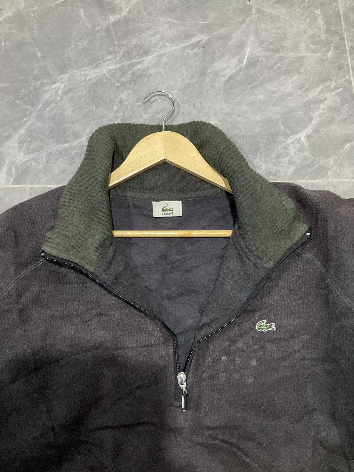 Japanese Brand × Lacoste × Vintage Vintage Thrashed Faded Lacoste Japan Brand Half Zip Fleece Size US XL / EU 56 / 4 - 2 Thumbnail