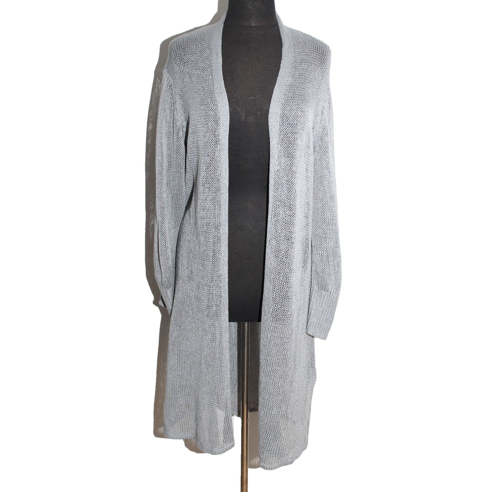 Eileen Fisher EILEEN FISHER Open Front Long Linen Knit Sweater Cardigan XL Size XL / US 12-14 / IT 48-50 - 1 Thumbnail
