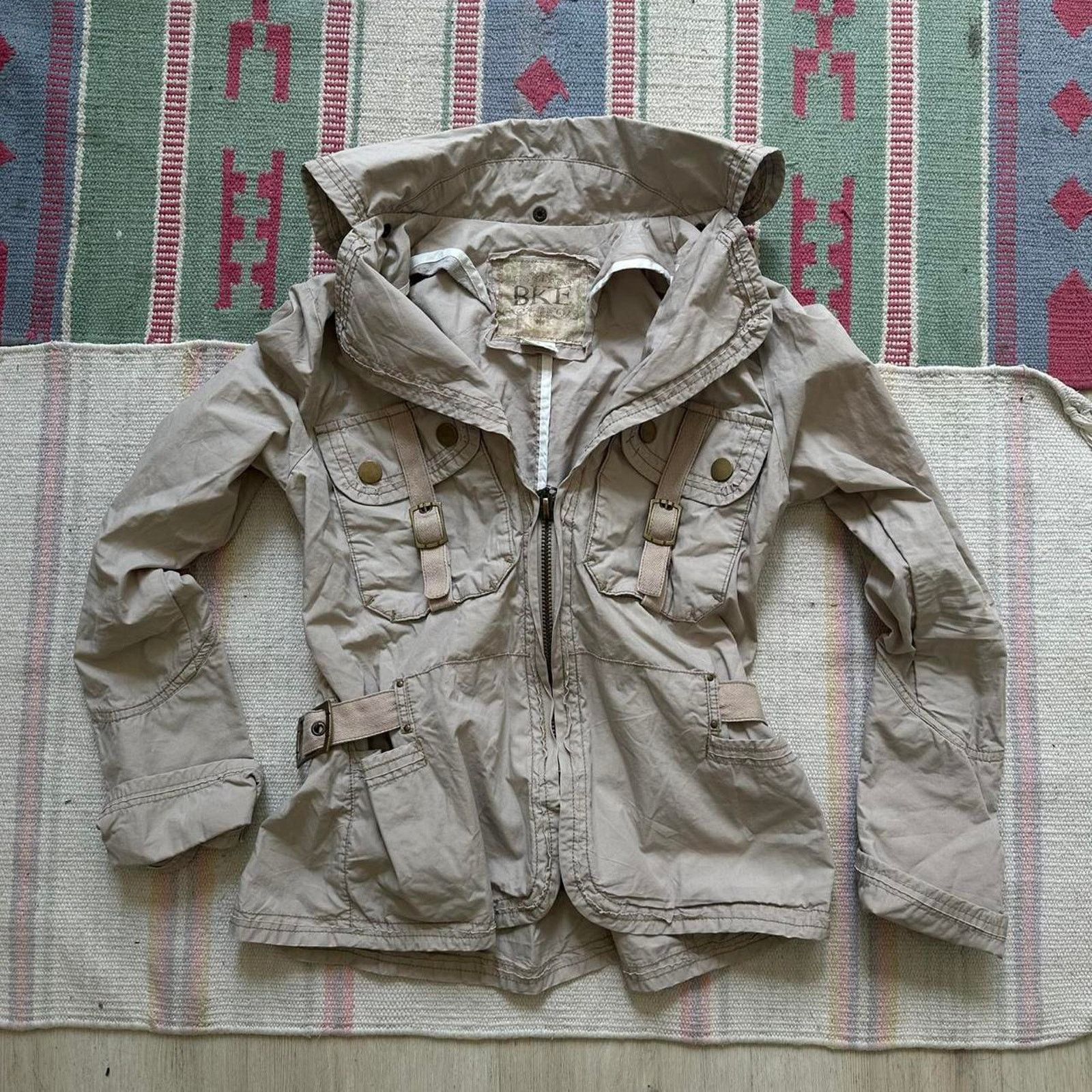 BKE × Vintage Vintage BKE Tan Utility Y2K Indie Glam Euro Button Jacket Size M / US 6-8 / IT 42-44 - 5 Thumbnail