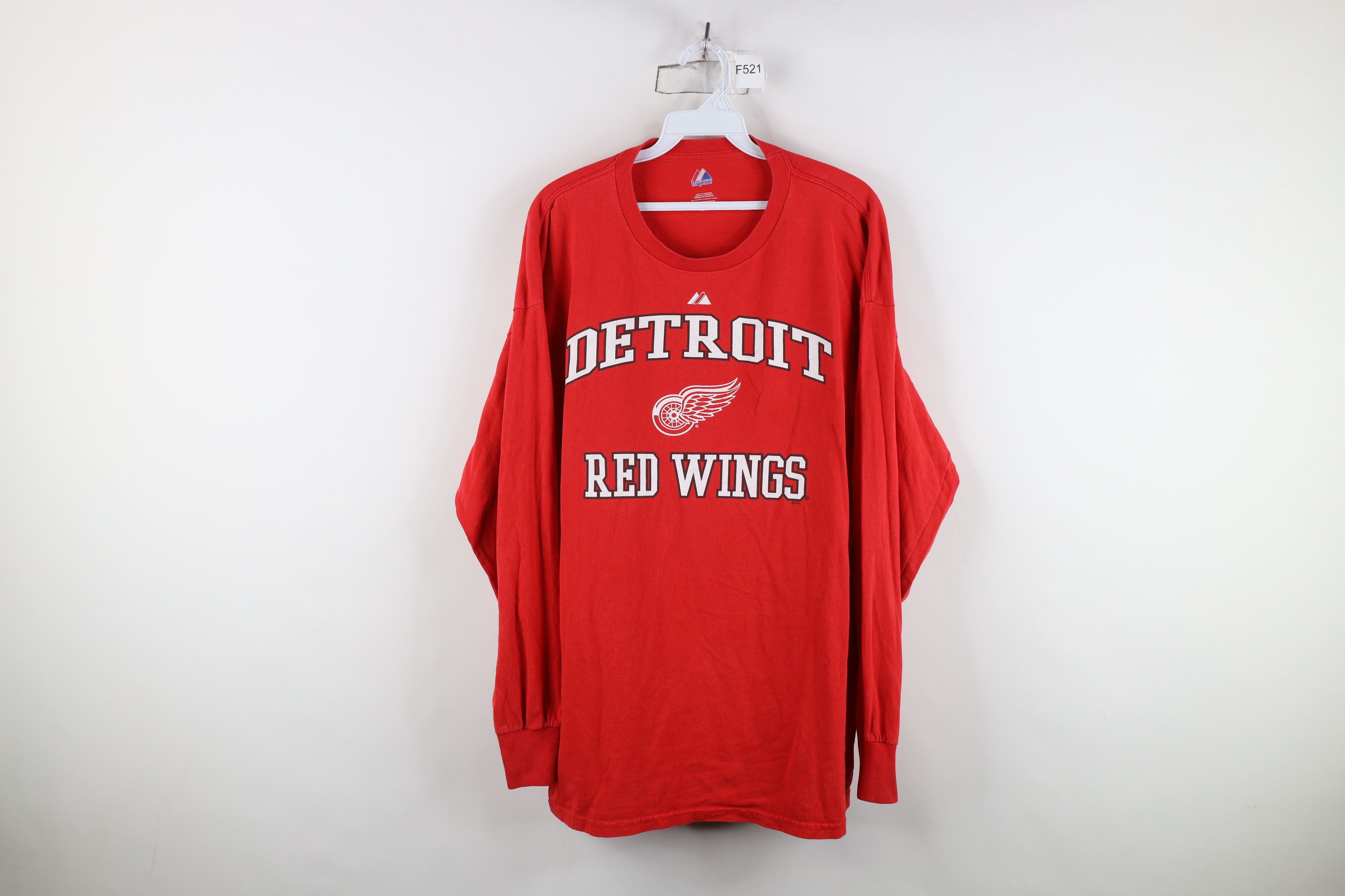 Majestic Vintage Majestic Red Wings Hockey Long Sleeve T-Shirt Red Size US XL / EU 56 / 4 - 1 Thumbnail