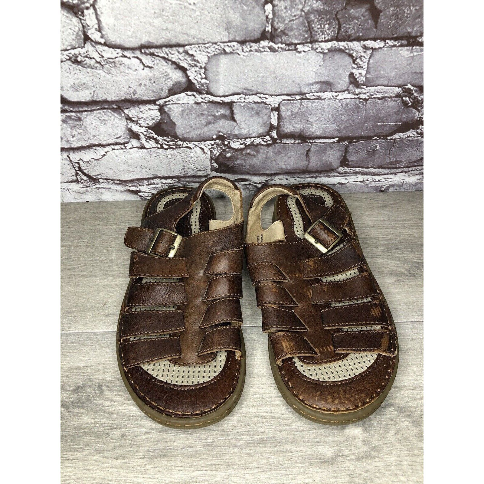 Born Born Brown Leather Fisherman Casual Adjustable Strap Sandals Size US 8 / EU 41 - 15 Thumbnail