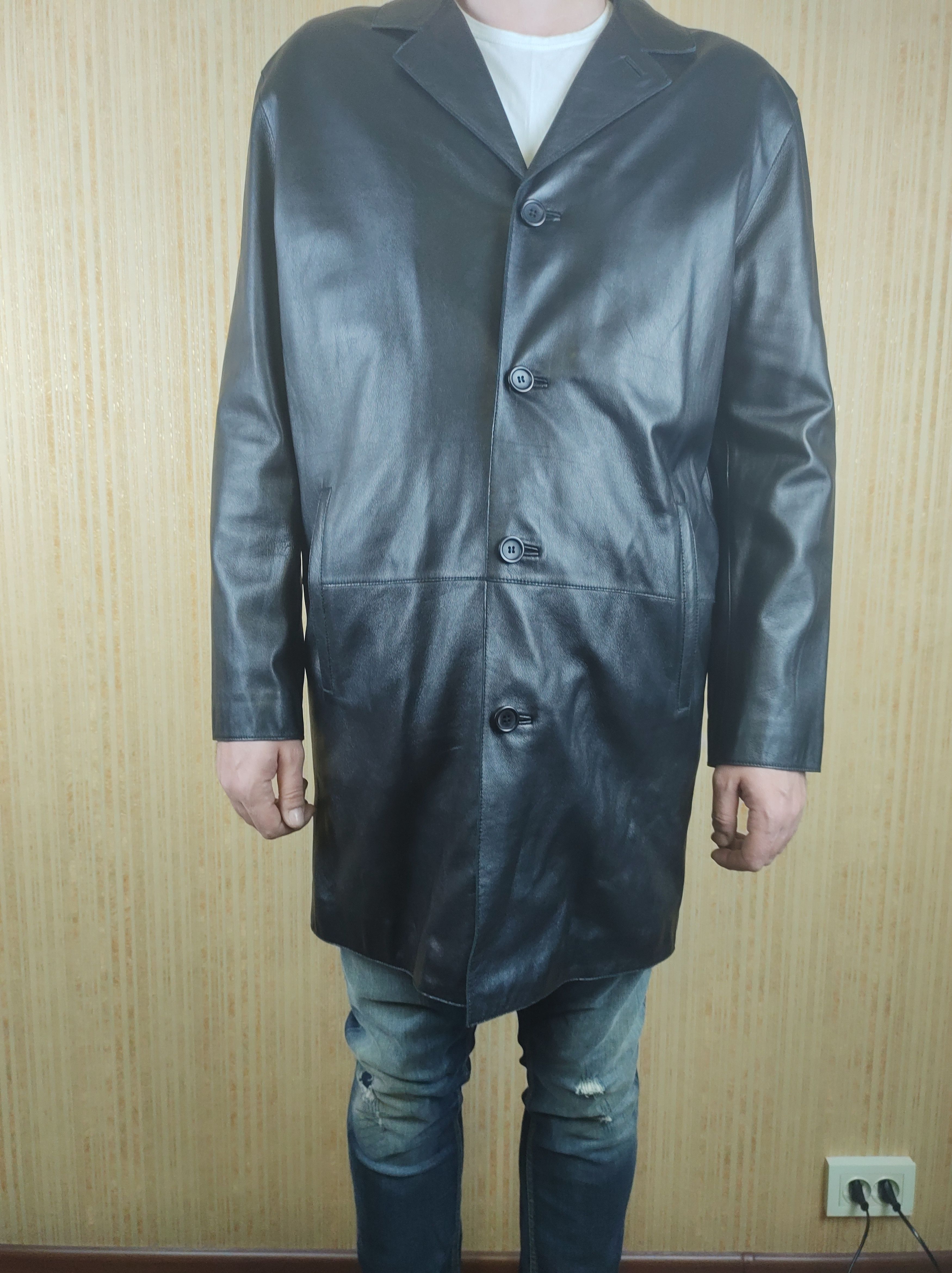 Schott Schott Men’s Long Black Leather Jacket Excellent Condition Size US L / EU 52-54 / 3 - 1 Thumbnail