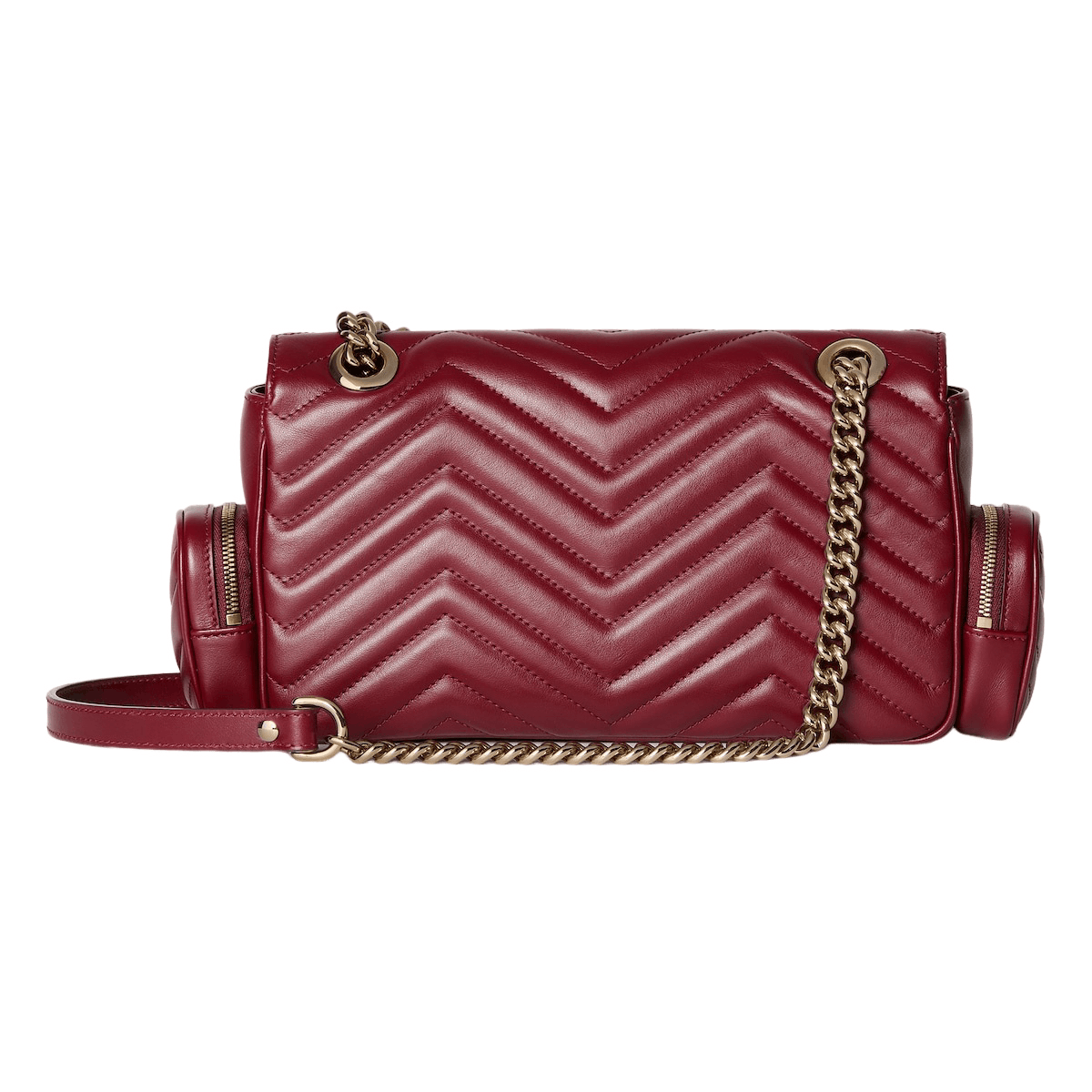 Gucci GUCCI GG Marmont Medium Red Leather Shoulder Bag Size ONE SIZE - 3 Thumbnail