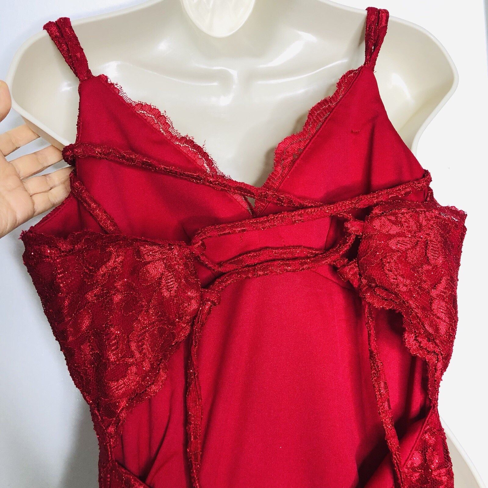 Other Morgan & Co Junior Babydoll Red Lace Prom Gown Dress Sz 5 Size S / US 4 / IT 40 - 11 Thumbnail