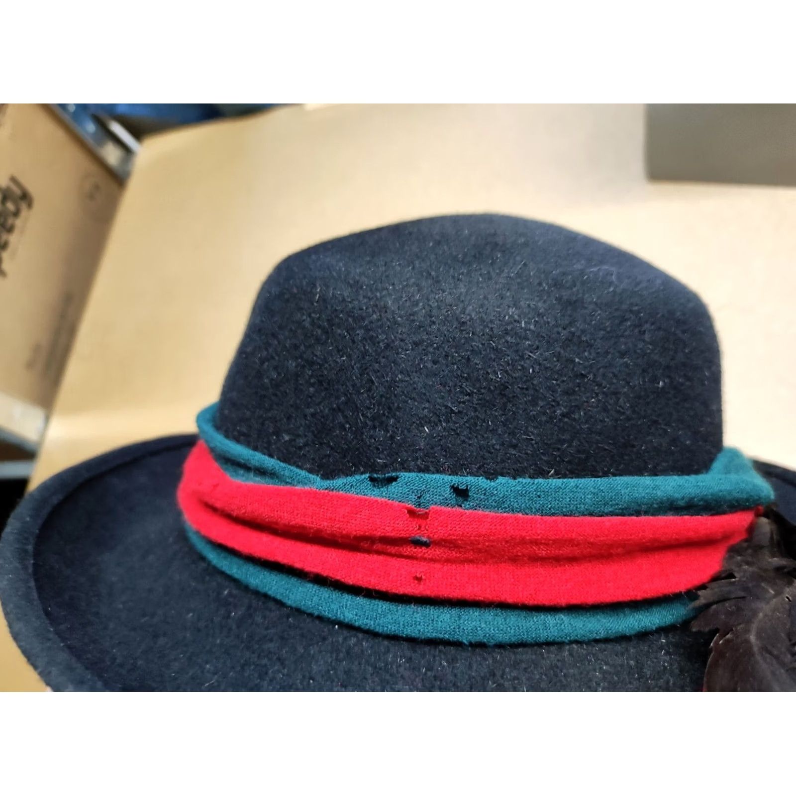 Vintage VINTAGE Perschel Womens Fedora Wool Felt Black Lined Germany Size 60 Wool Felt Vintage Wool Fedora Women Black 60 Mens? Size ONE SIZE - 3 Thumbnail