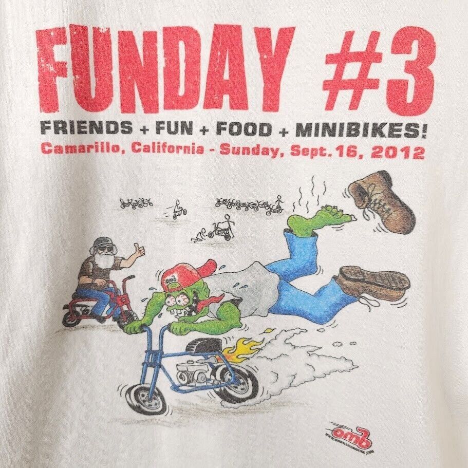 Anvil Old Minibike T Shirt Mens Size Large White FunDay Mini Bike Size US L / EU 52-54 / 3 - 4 Thumbnail