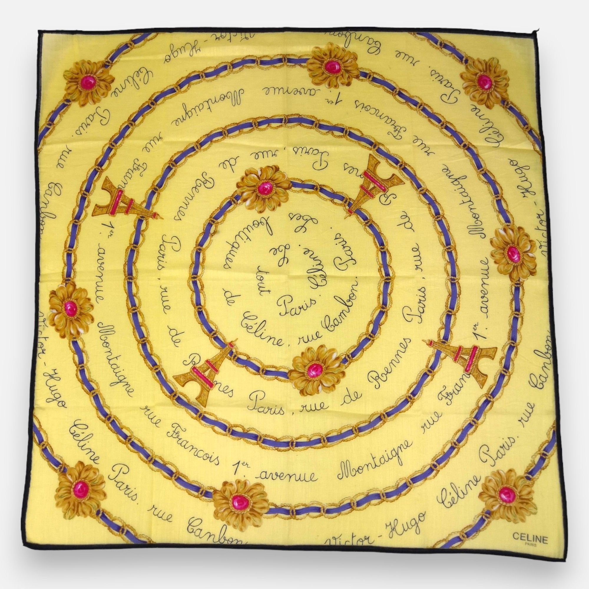 Celine × Vintage Vintage 90s Celine Paris Handkerchief Pocket Square Bandana Size ONE SIZE - 2 Thumbnail