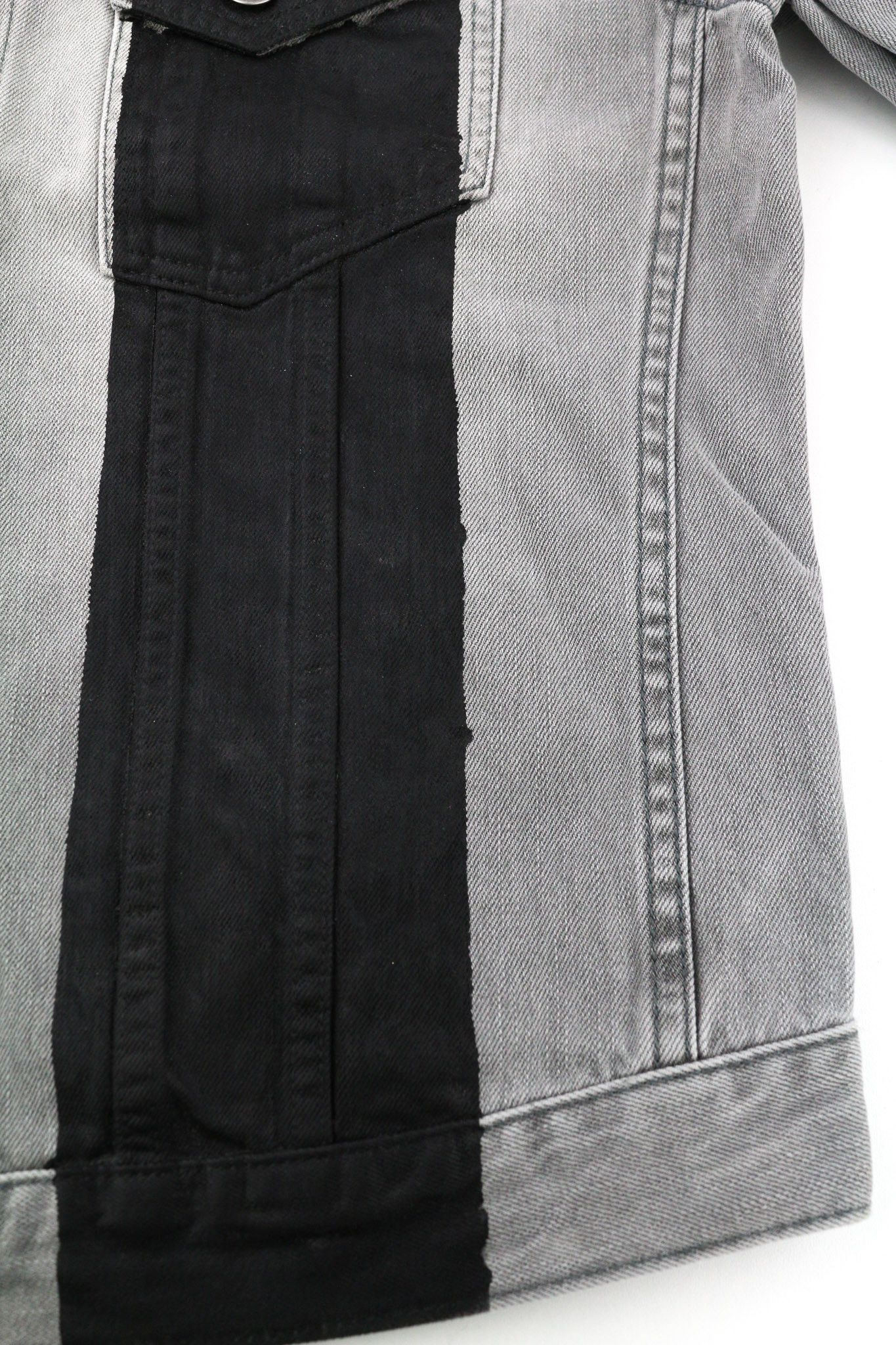 Nudie Jeans PERRY L Organic Black Striped Washed Logo Jacket 80743 Size US L / EU 52-54 / 3 - 9 Thumbnail