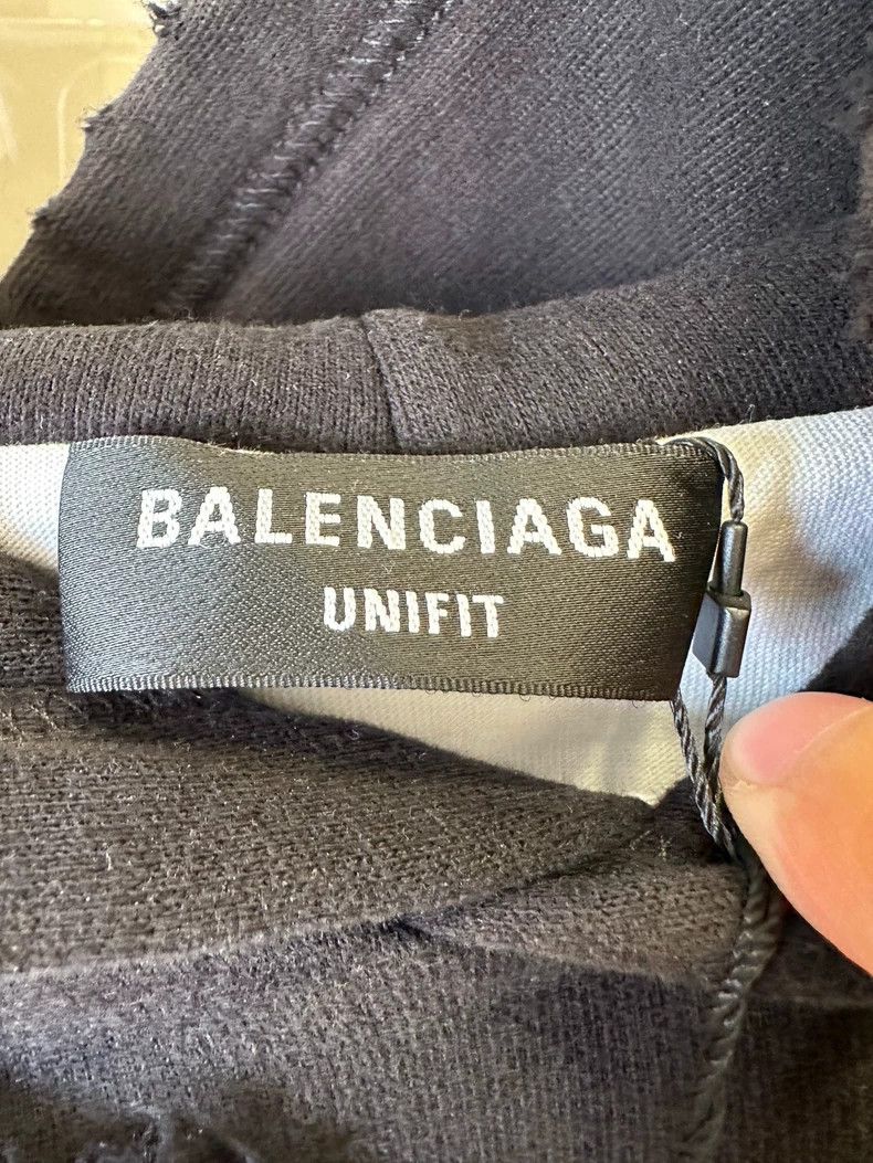 Balenciaga Balenciaga Letter long-sleeve distressed hooded sweatshirt Size US XS / EU 42 / 0 - 3 Thumbnail