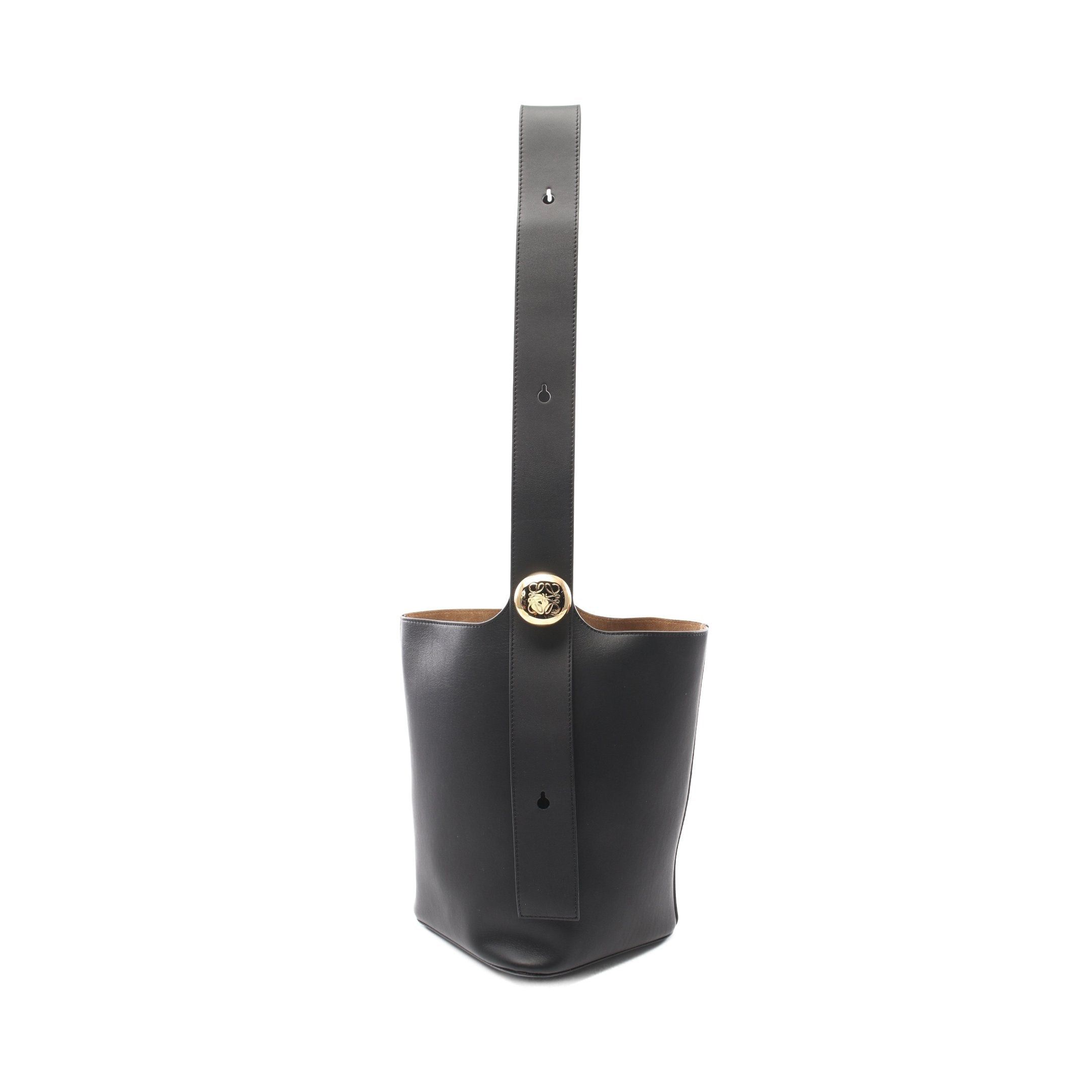 Loewe Loewe Pebble Bucket Bag Medium Shoulder Leather Black Size ONE SIZE - 1 Thumbnail