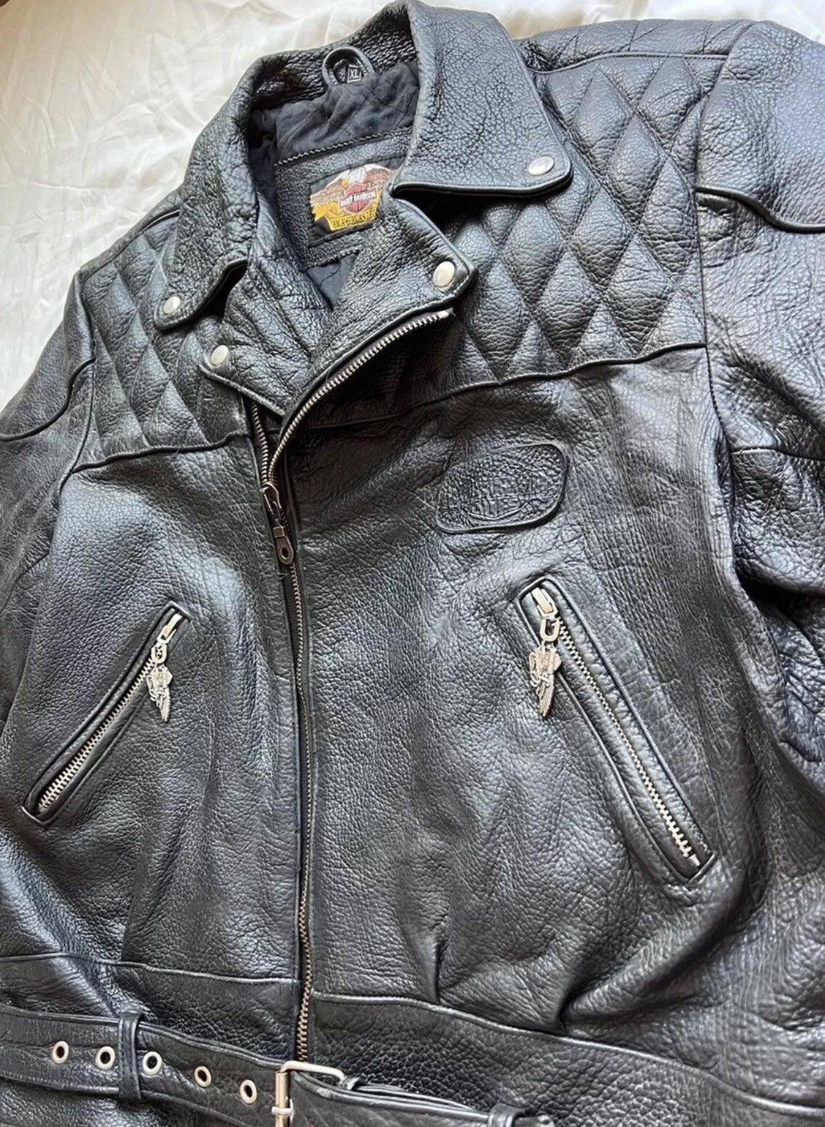 Harley Davidson × Vintage Vintage Harley Davidson Biker Jacket Men’s XL Leather Moto Size US XL / EU 56 / 4 - 2 Thumbnail