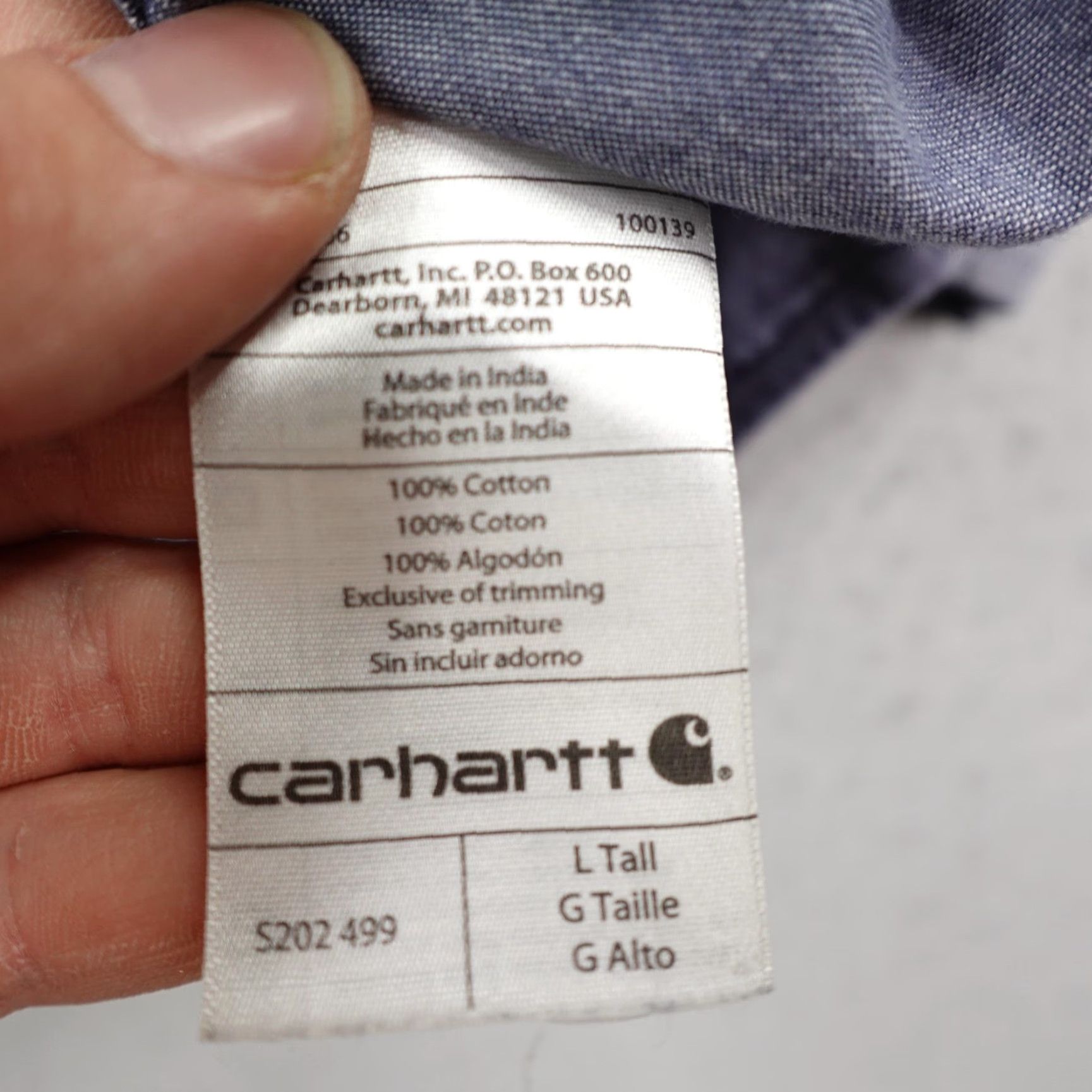 Carhartt VINTAGE Carhartt Shirt Mens LT Blue Chambray Button-Up Work Utility Midweight Long Sleeve Button-Down Casual Mens Size US L / EU 52-54 / 3 - 7 Thumbnail