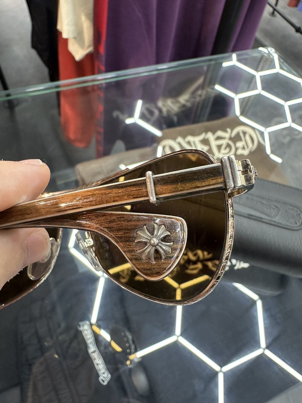 Chrome Hearts Chrome Hearts Grand Beast Aviators Wood / Gold Plated Size ONE SIZE - 9 Thumbnail