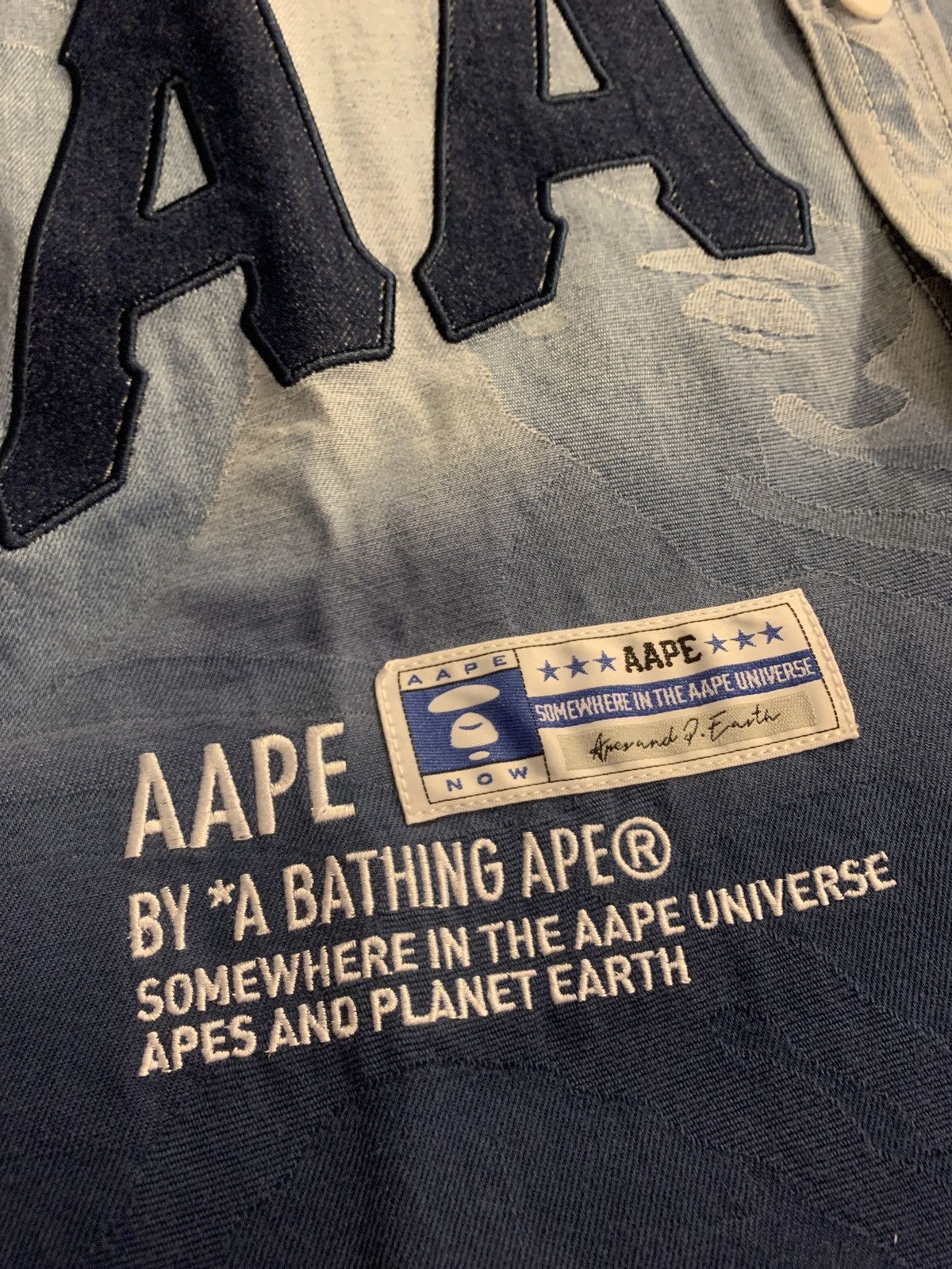 Aape Bape Camo Denim Jacket (Button Down) Size US M / EU 48-50 / 2 - 2 Thumbnail