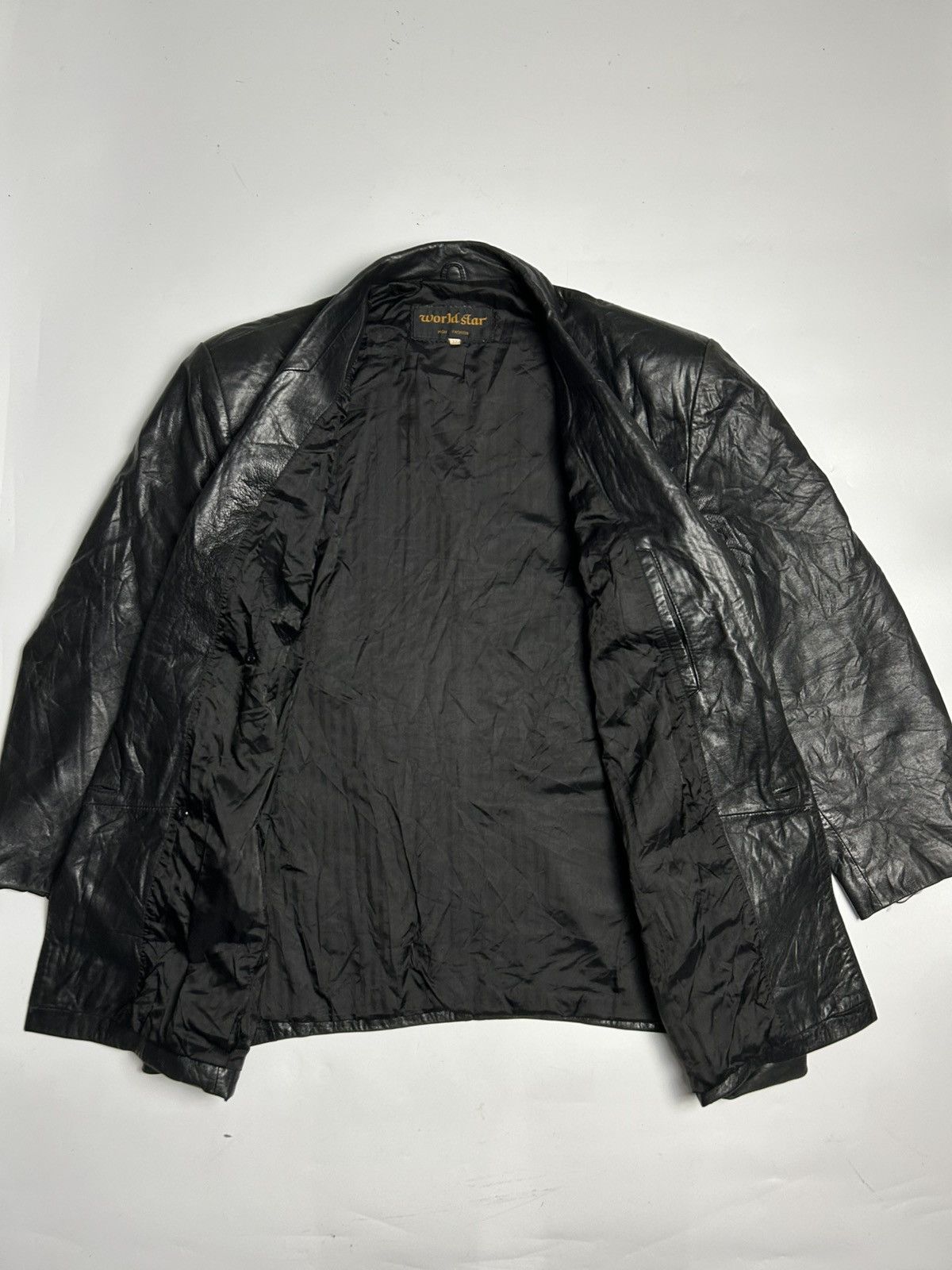 Japanese Brand WORLD STAR LEATHER JACKET Size US XL / EU 56 / 4 - 3 Thumbnail