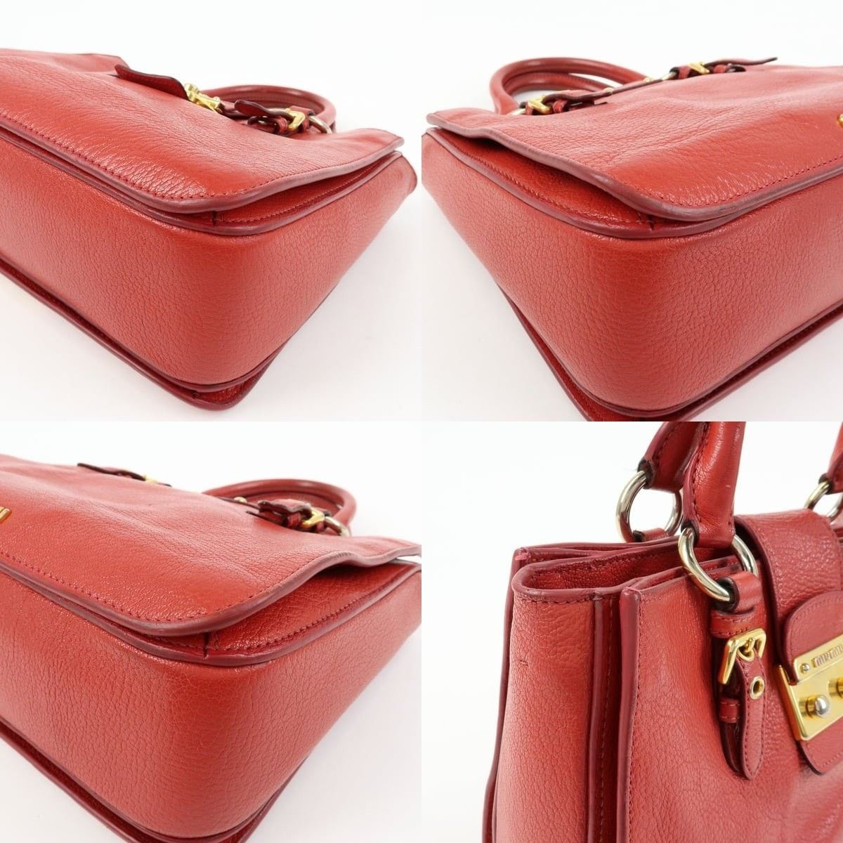 Miu Miu Miu Miu Madras Leather Satchel Red Size ONE SIZE - 5 Thumbnail