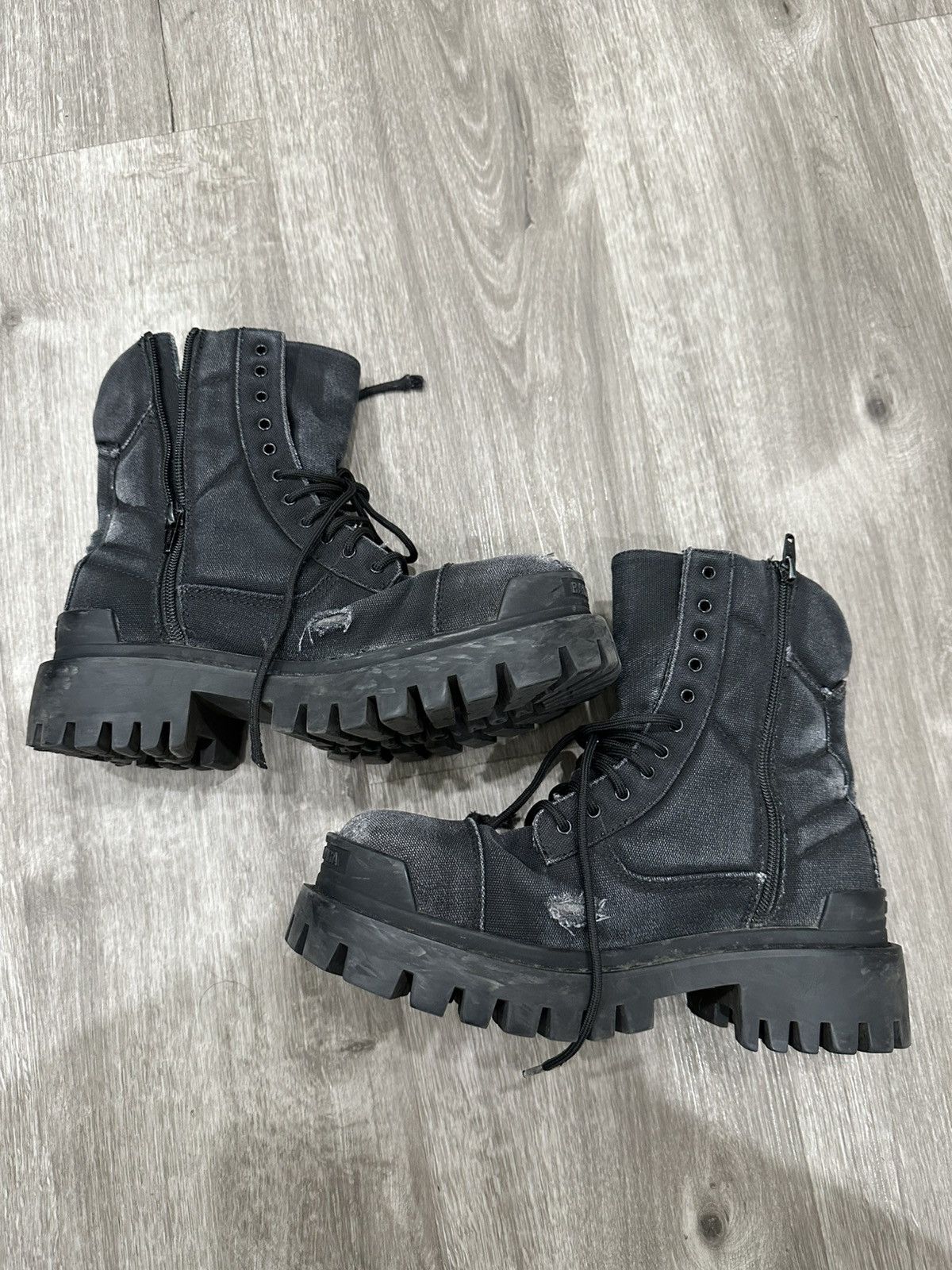 Balenciaga OG Balenciaga Black Combat Strike Boots Size US 5.5 / EU 38 - 6 Thumbnail
