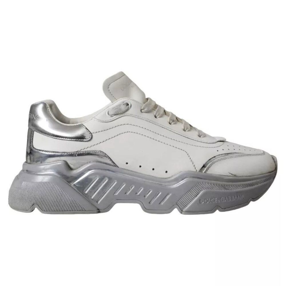 Dolce & Gabbana Dolce & Gabbana White Silver Daymaster Low Top Sneakers Shoe Size US 9 / EU 42 - 1 Thumbnail