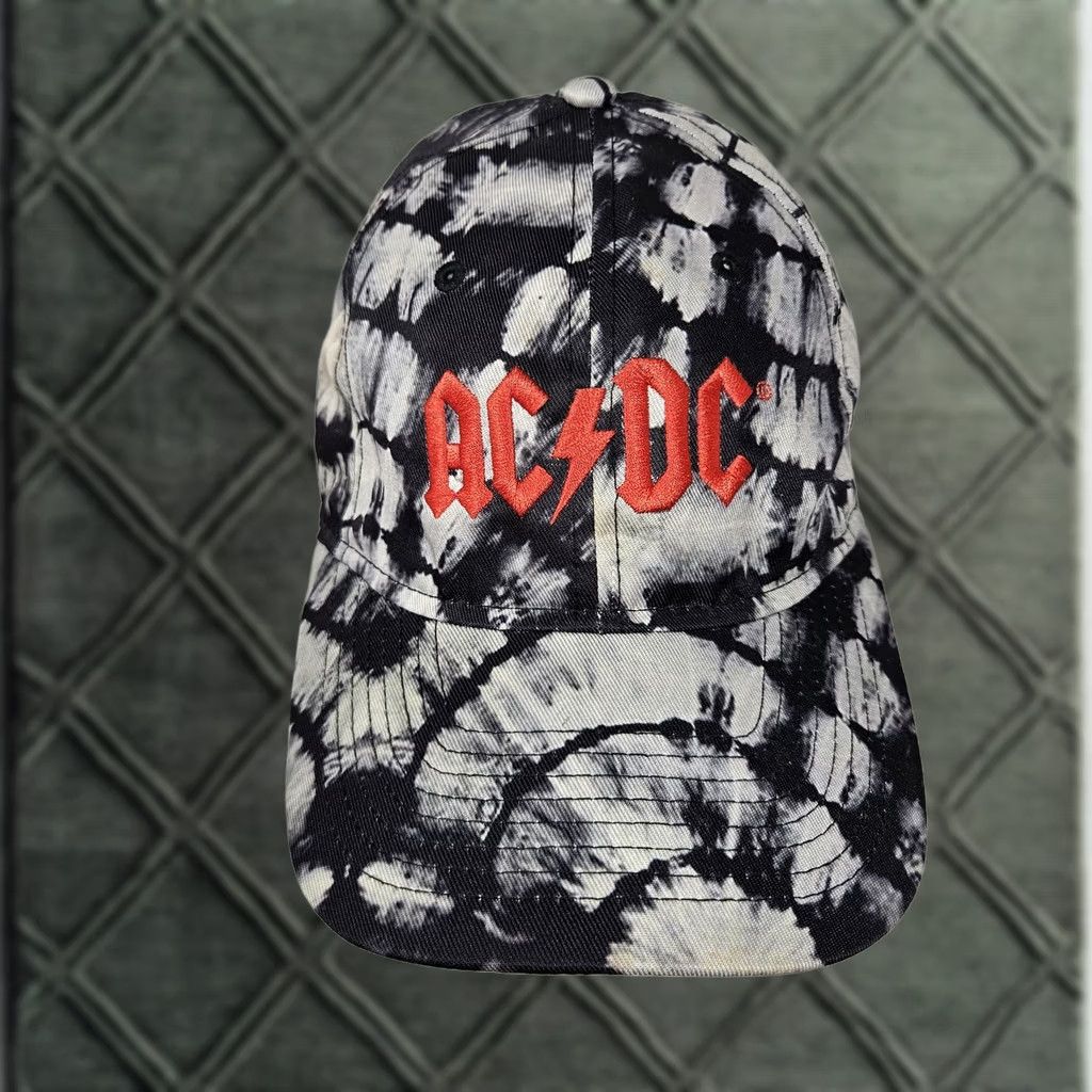 Logo 7 AC/DC Hat Cap Strap Back Black White Tie Dye Embroidered Logo Rock Mens Baseball Cap Adjustable Twill Geometric Vintage No N/A Size ONE SIZE - 1 Thumbnail