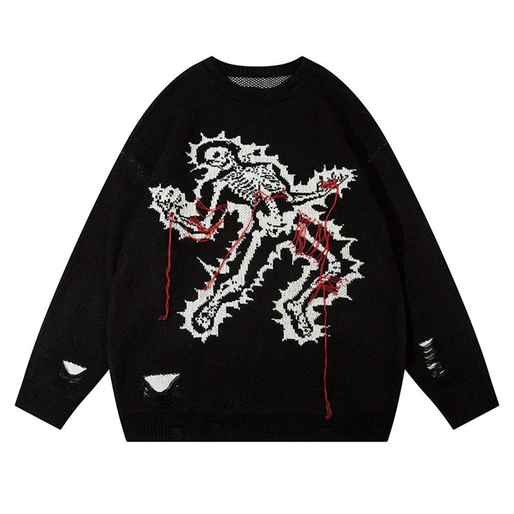 Vintage Men's high street fashion skull skeleton tassel sweater Size US M / EU 48-50 / 2 - 1 Thumbnail