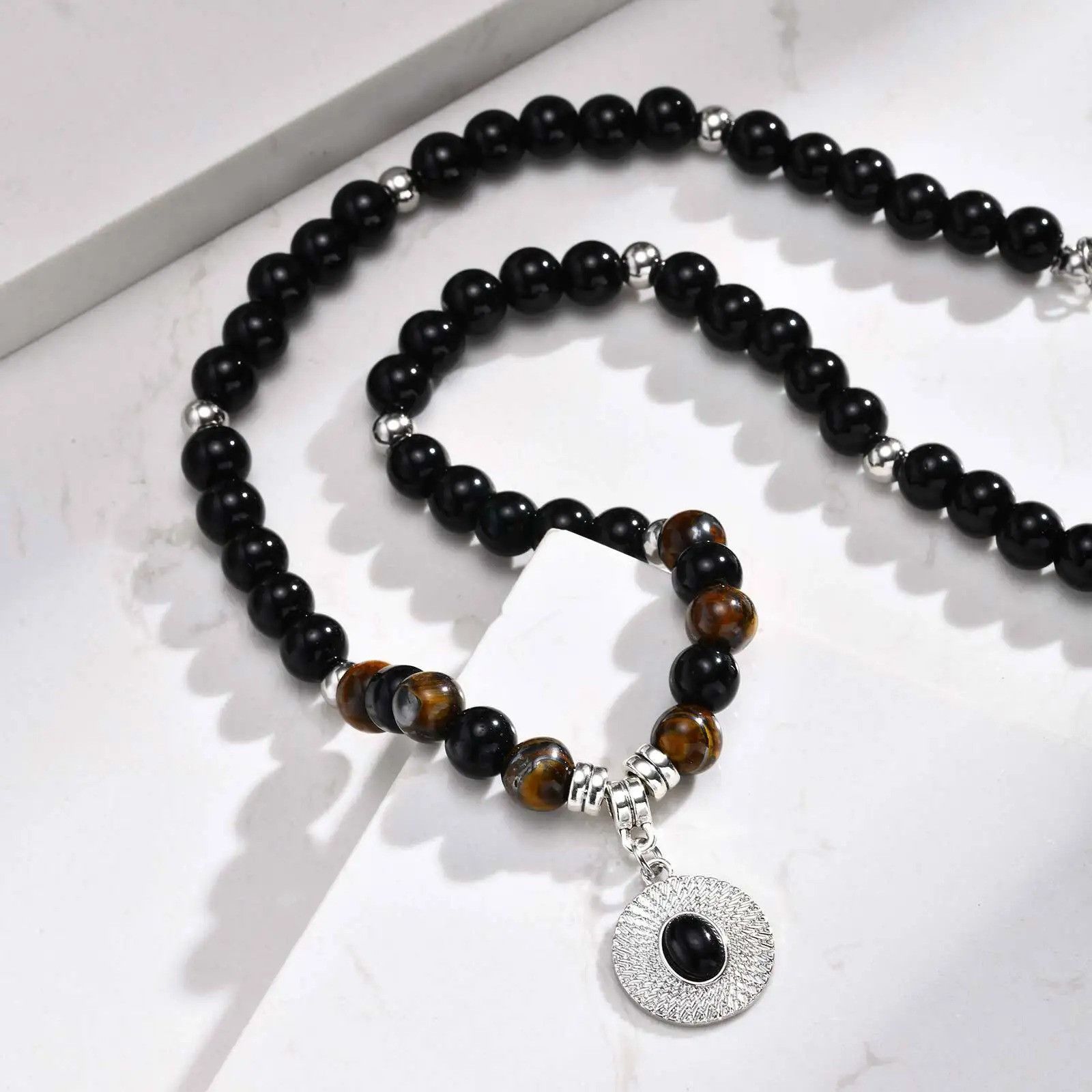 Jewelry Tiger Eye Natural Stone Bead Necklace Size ONE SIZE - 2 Thumbnail