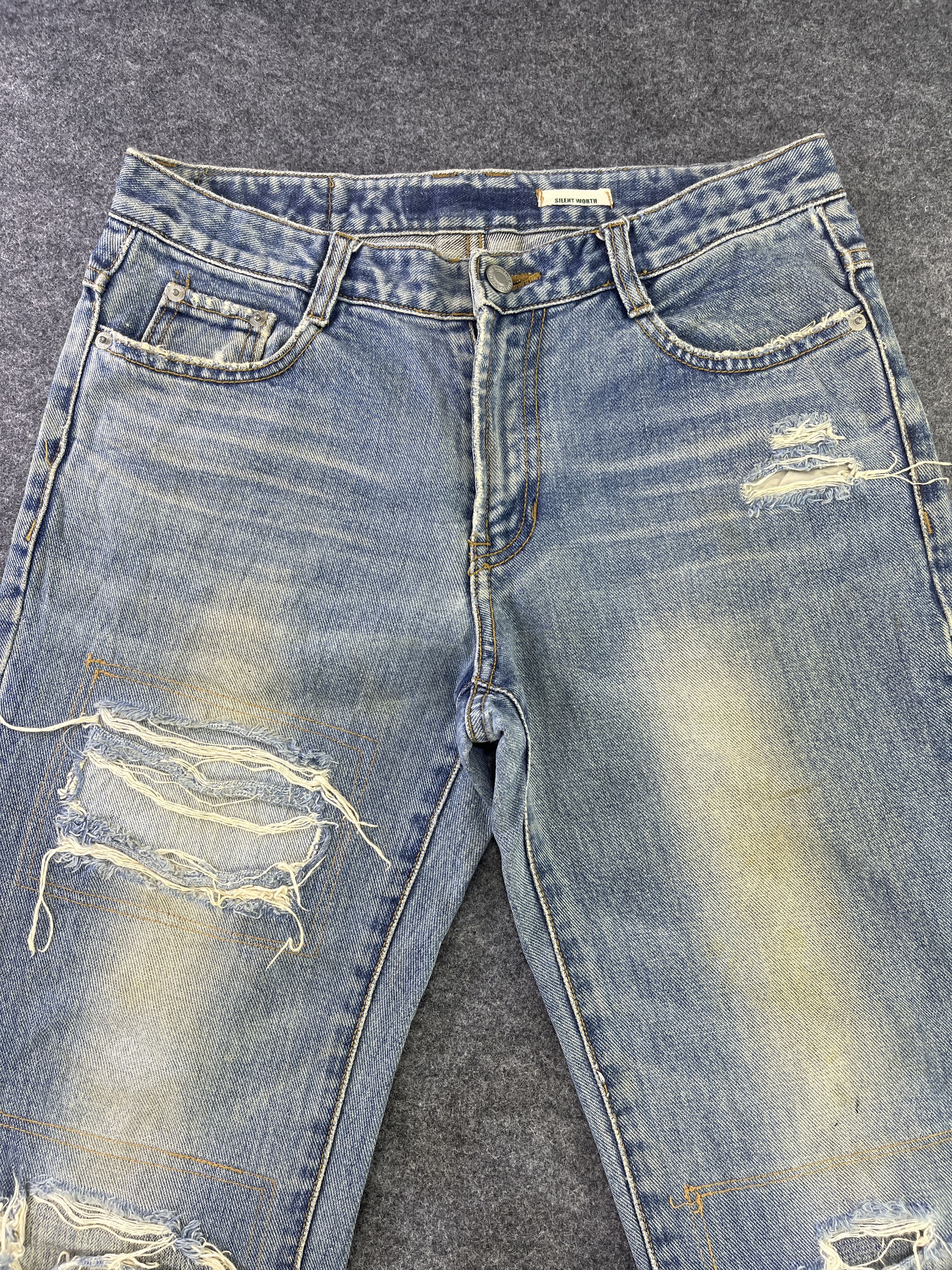 Japanese Brand Hard Edge Patchwork Jeans - J965 Size US 30 / EU 46 - 2 Thumbnail