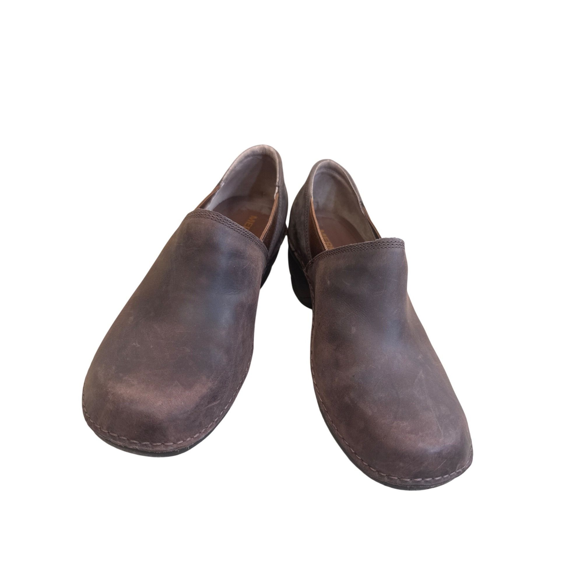 Merrell Merrell Womens Brown Leather Clogs Shoes Size 9.5 SKU 8243 Size US 9.5 / IT 39.5 - 14 Thumbnail
