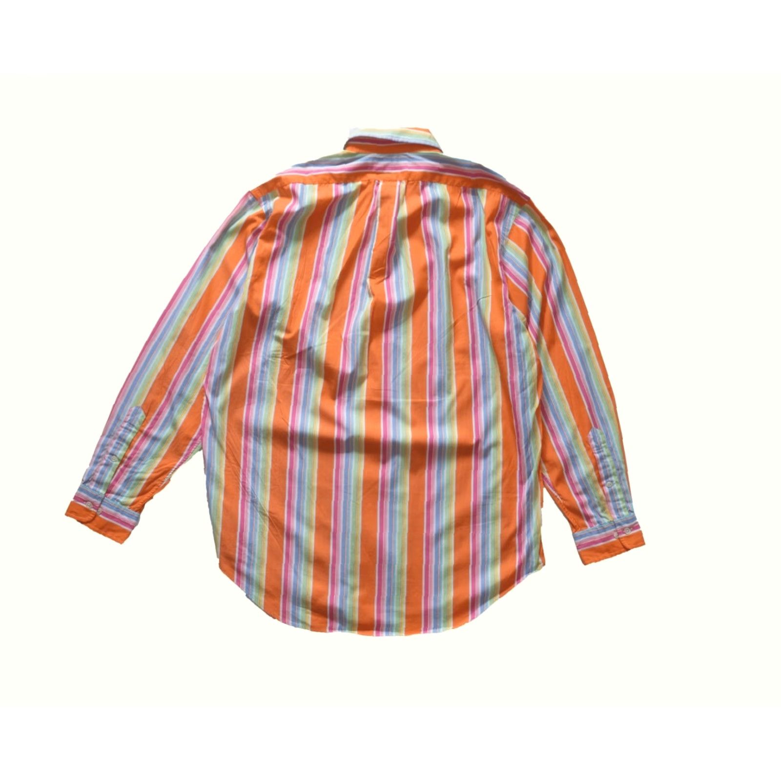 Ralph Lauren RALPH LAUREN CLASSIC FIT 100% COTTON STRIPE ORANGE BUTTON DOWN Y2K SHIRT SZ 16L Size US L / EU 52-54 / 3 - 3 Thumbnail