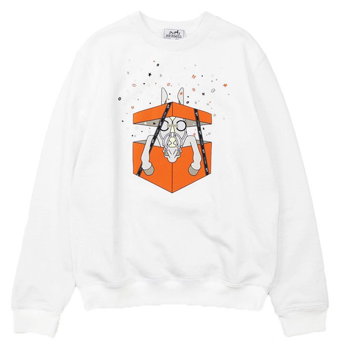 Hermes Hermes Hermes Boite Surprise Cotton Sweatshirt Textile Sweatshirts & Hoodies DUTY FREE for USA Size ONE SIZE - 1 Thumbnail