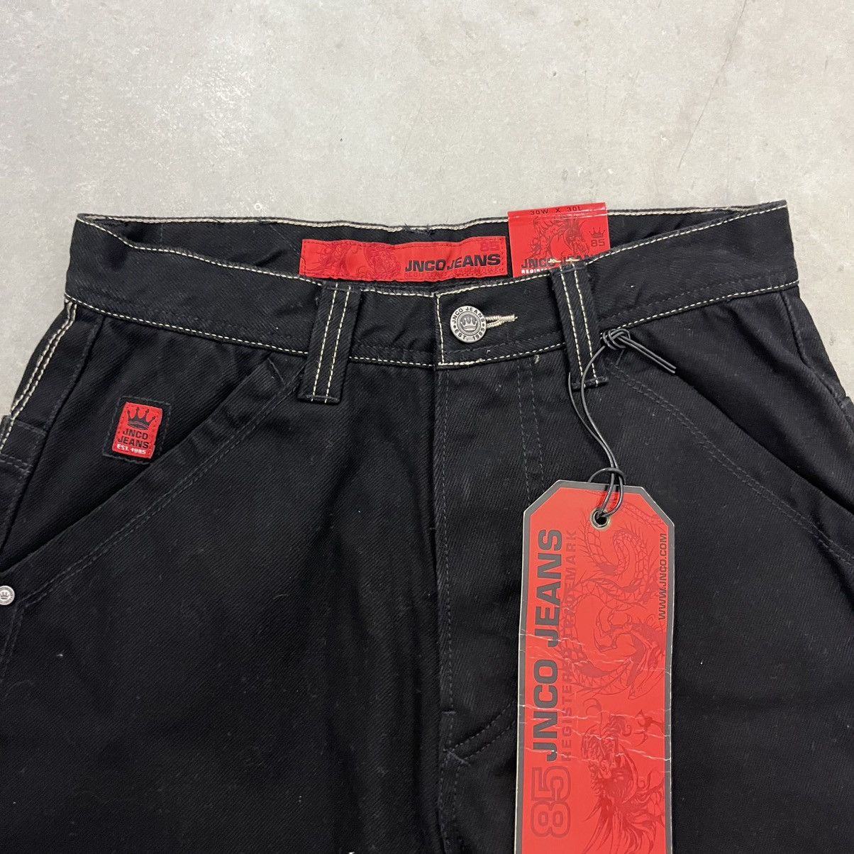 JNCO NWT Y2K Jnco Jeans Rare Flaming Skull Pocket 30x30 Size US 30 / EU 46 - 8 Thumbnail